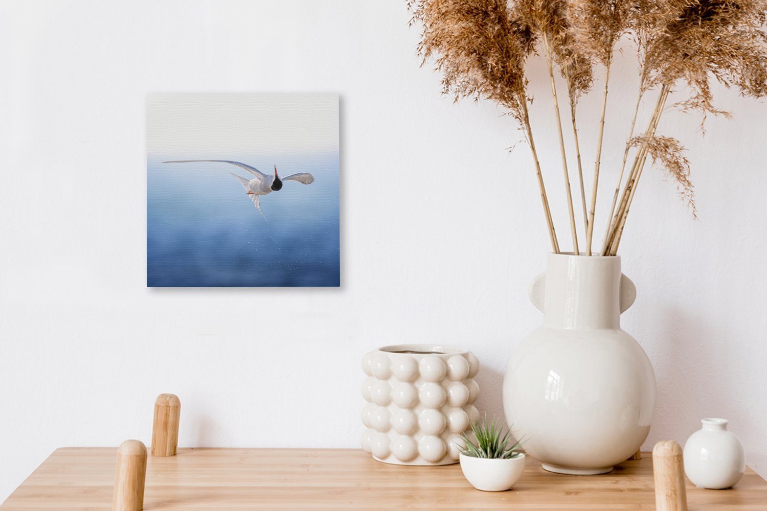 OneMillionCanvasses® Leinwandbild Vogel - St), Schlafzimmer (1 - für Blau Meer, Leinwand Wohnzimmer Bilder