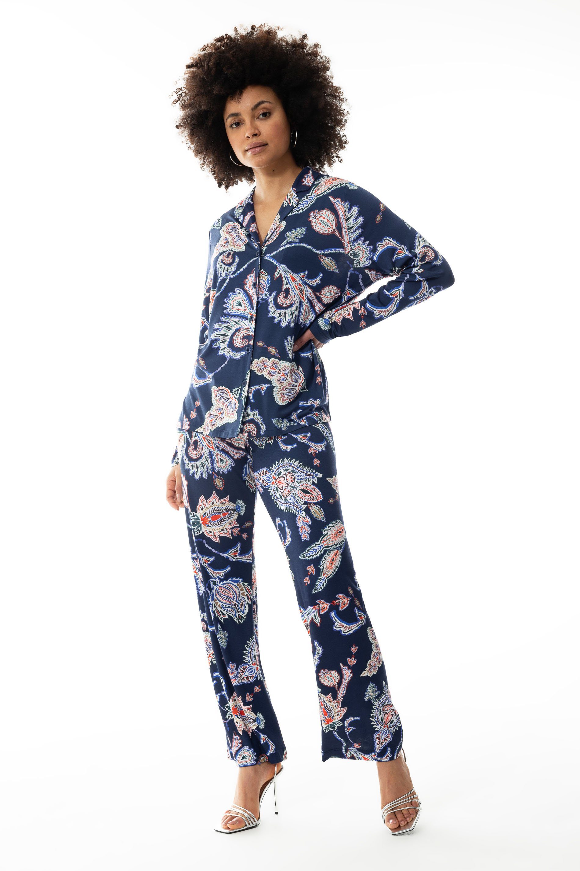 Schlafanzug Ornamente FSC-Modal Damen Pyjama Mey "Telia" Print Schlafanzug /