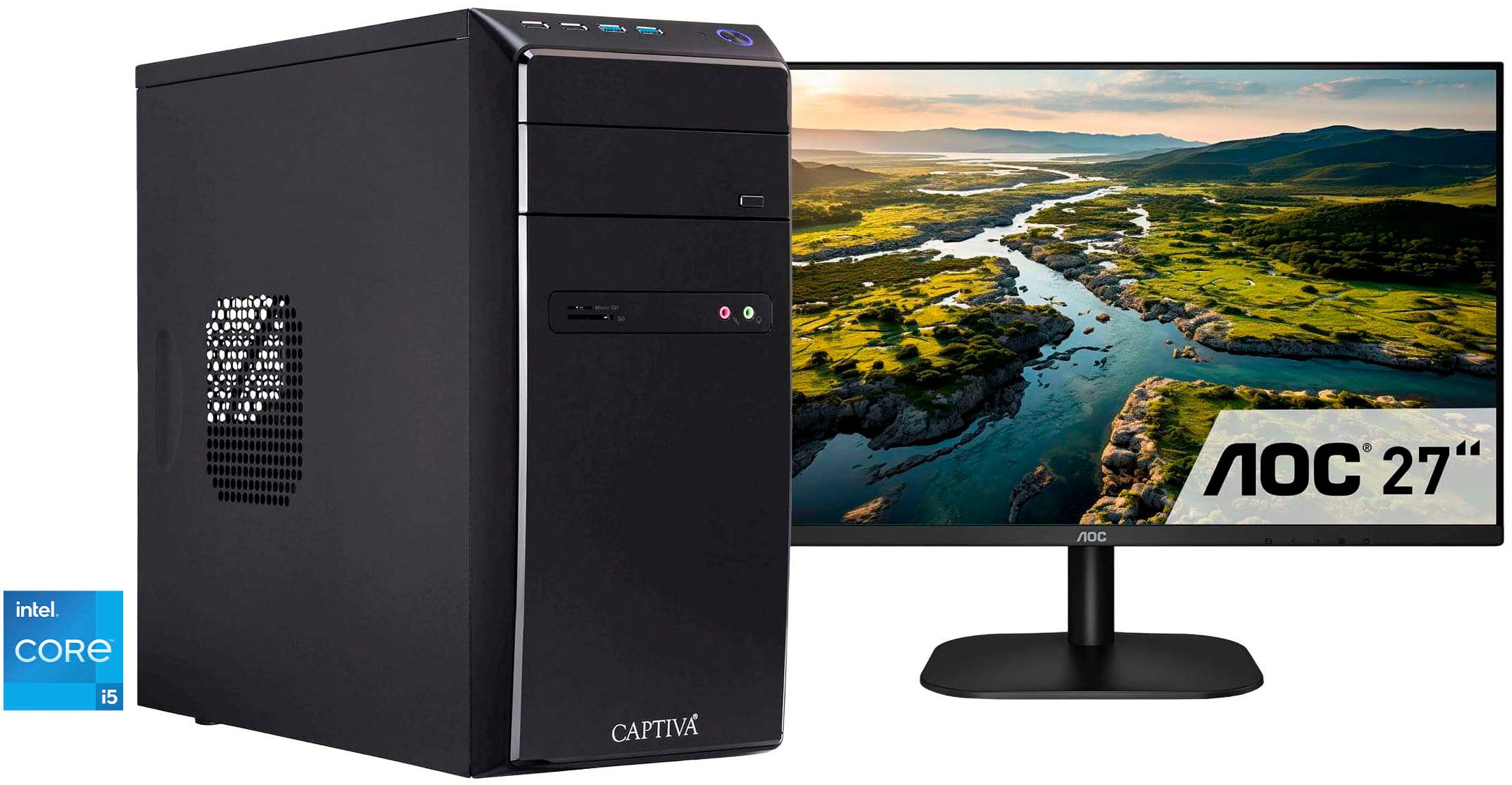 CAPTIVA Power-Starter I98-579 TFT Bundle Business-PC-Komplettsystem (68,6", Intel® Core i5 Core i5 14400, UHD Graphics 730, 8 GB RAM, 1000 GB SSD)