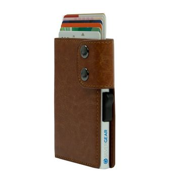 Trendyshop365 Kartenetui Slim-Wallet Herren Geldbörse (Set, 2-tlg., mit Schlüsselanhänger), RFID-Schutz für bis zu 8 Karten