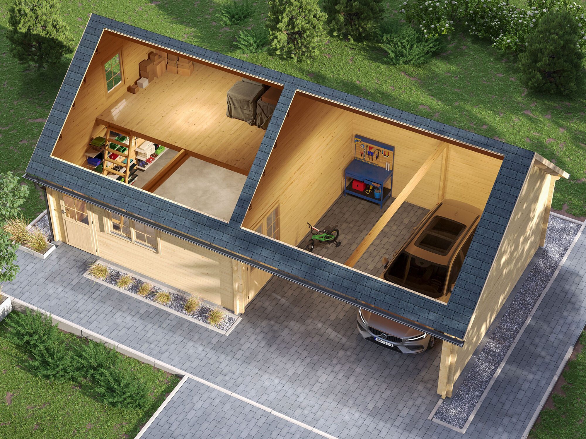 Fjordholz Carport-Geräteraum Claus 70