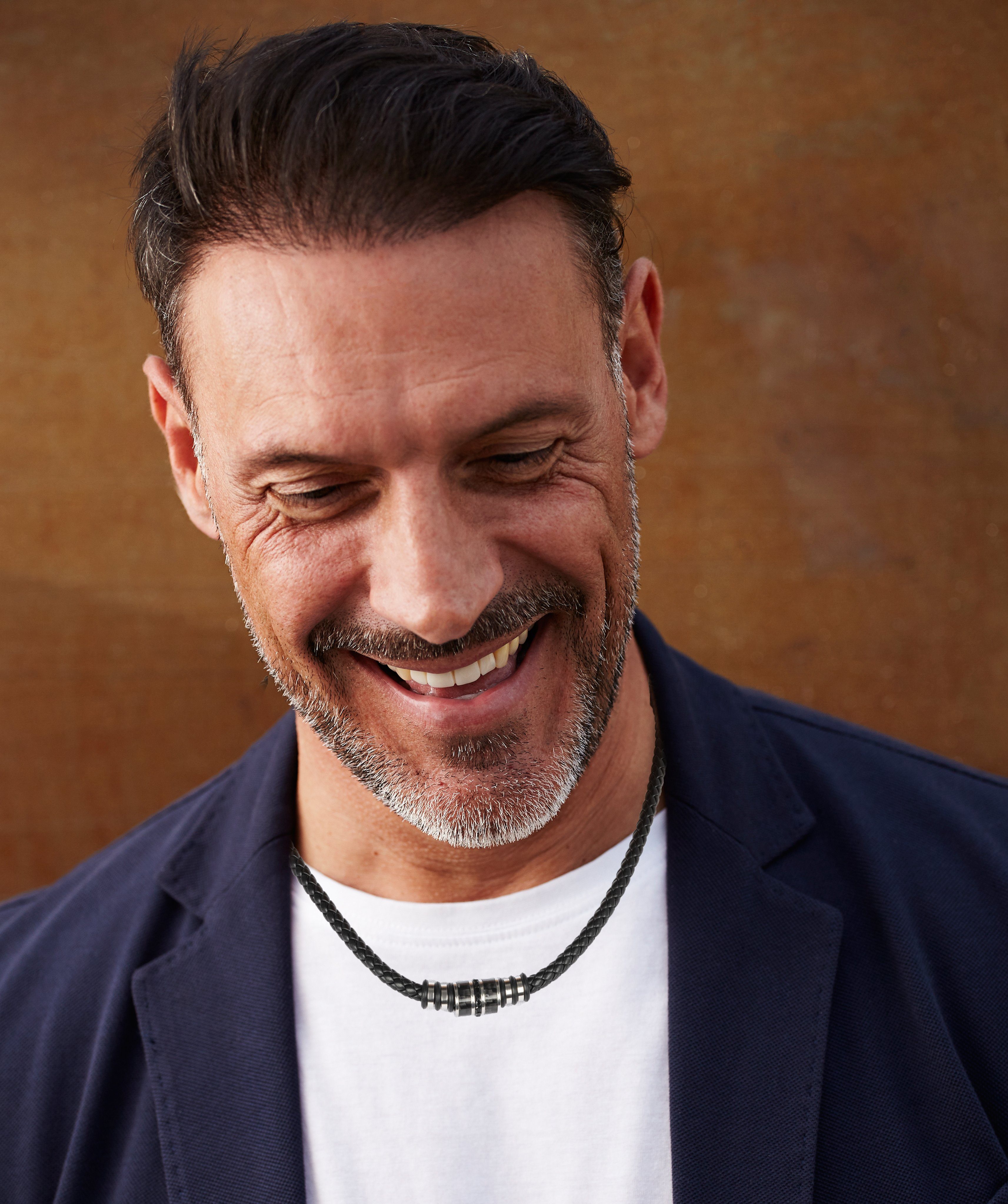 David Galvani Kette mit Anhänger Herren Leder Halskette Titan Forge – Bild 4 von 5