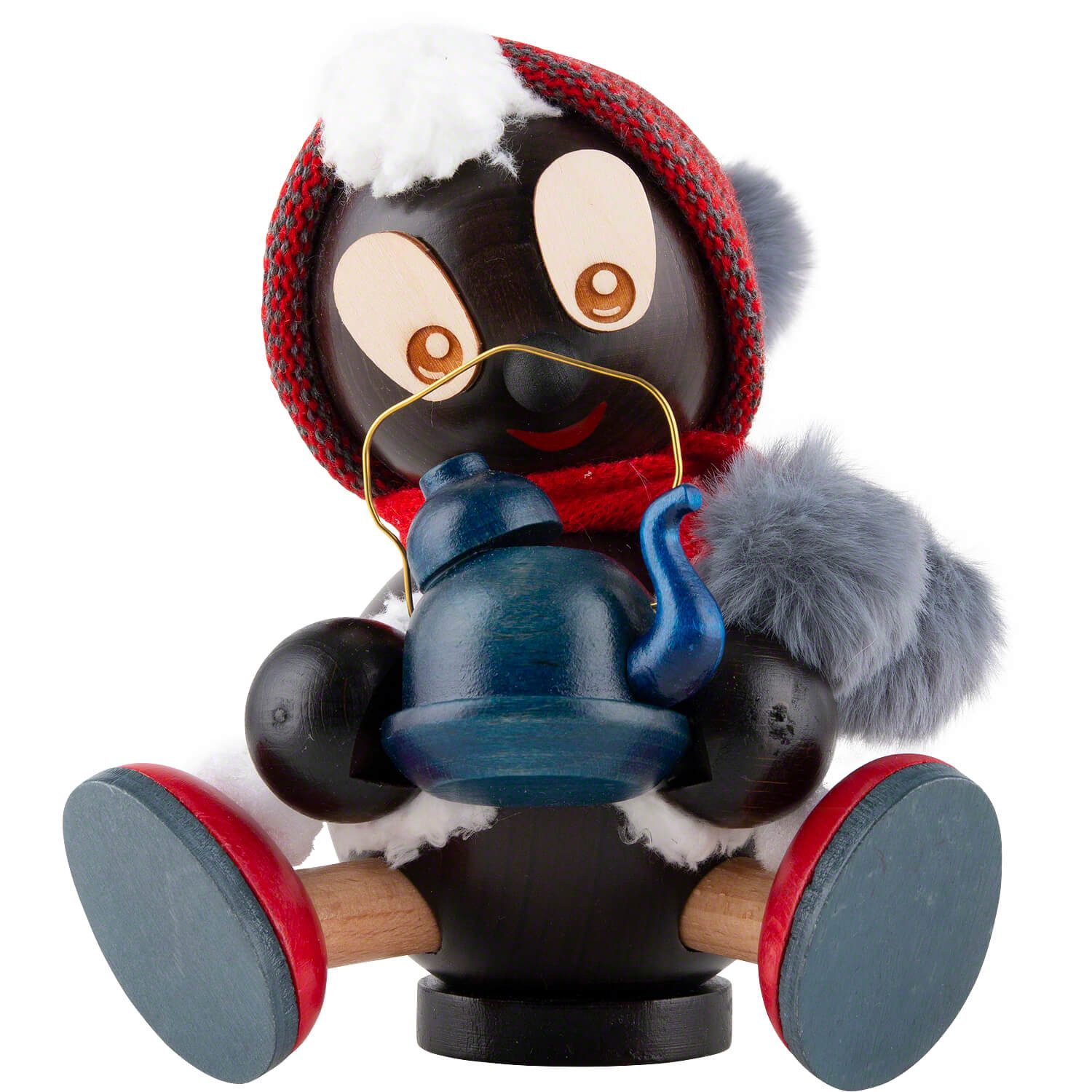 RATAGS Kunsthandwerk Räuchermännchen Pitti mit Teekanne (16cm) Räuchermann von RATAGS Holzdesign