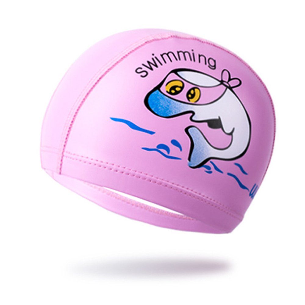 Dekorative Badekappe Kinder schwimmkappe, wasserdicht, Rosa Badekappe bequeme elastisch