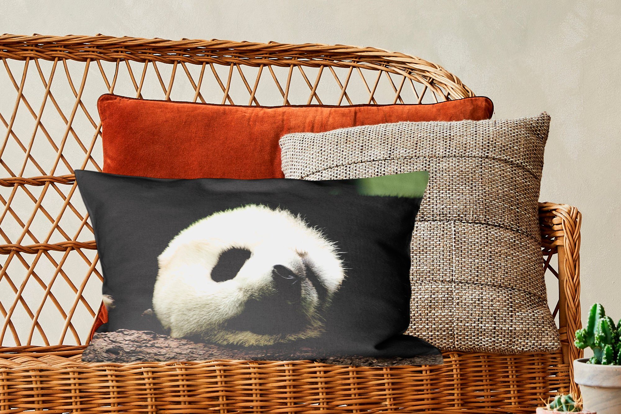 China, Panda Zierkissen, - Dekokissen Schlafzimmer Dekoration, MuchoWow Füllung, mit Dekokissen Bären - Wohzimmer