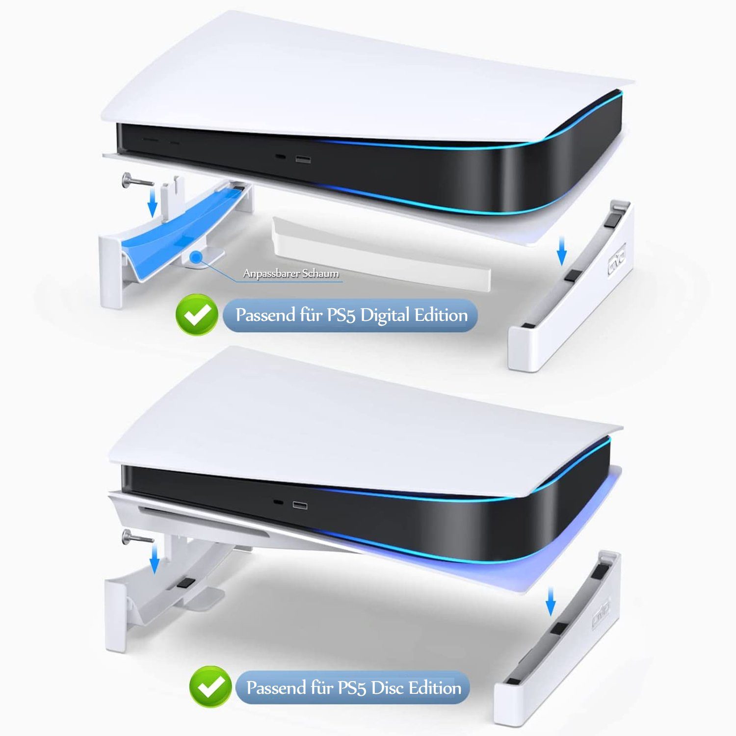 zggzerg Halterung PS5 horizontaler Ständer für Playstation 5 Halterung