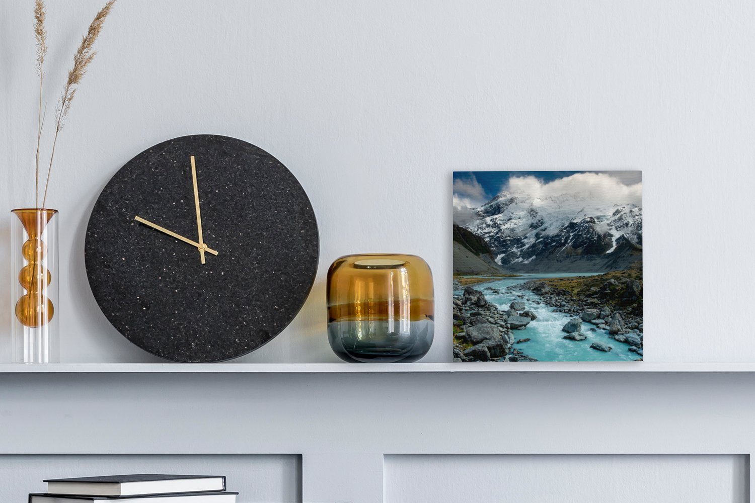 Bilder Leinwand Berg, OneMillionCanvasses® Leinwandbild für - Neuseeland - Fluss (1 Wohnzimmer St), Schlafzimmer