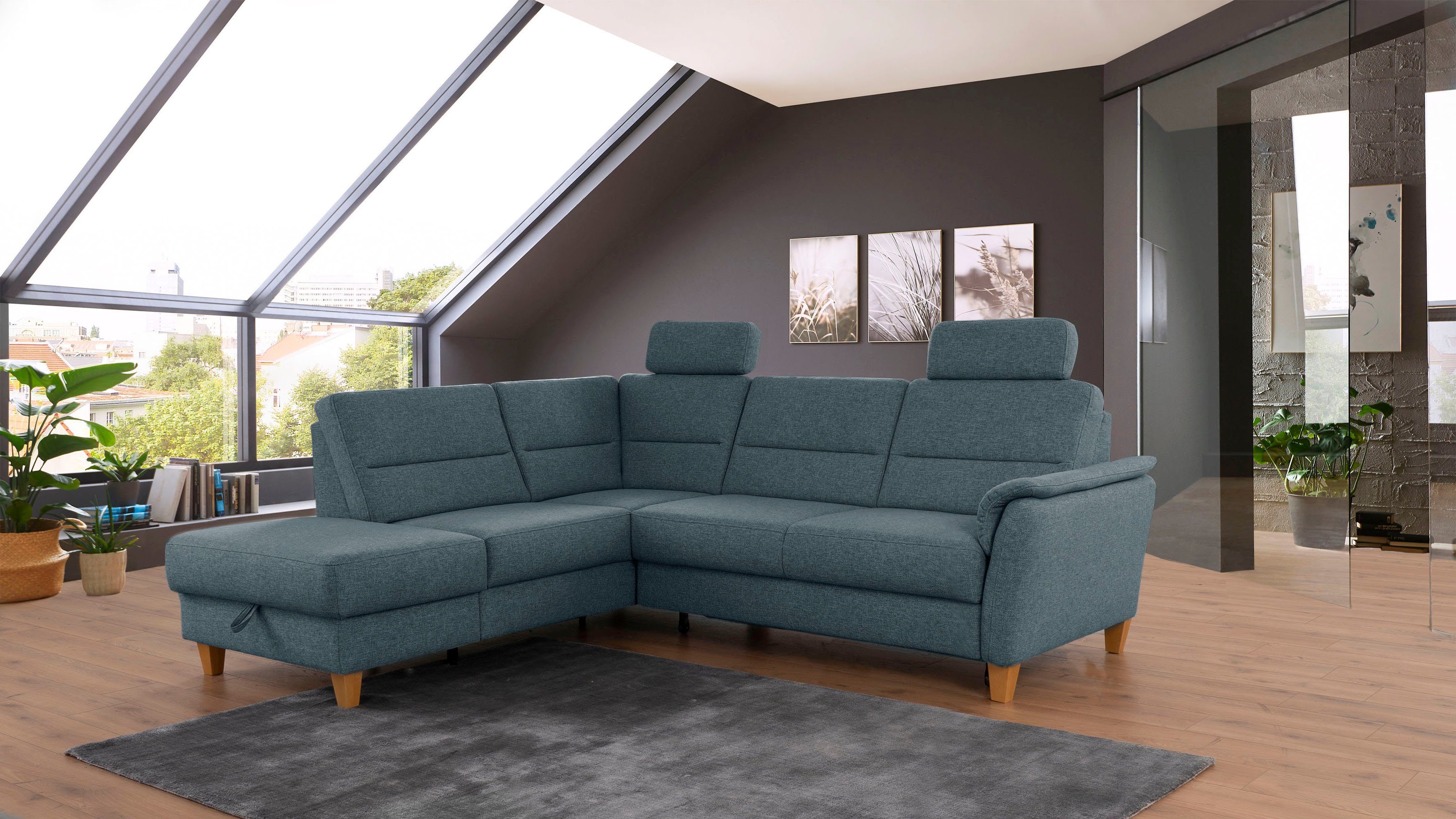 Home affaire Ecksofa Palmera L-Form, Federkern, günstig online kaufen