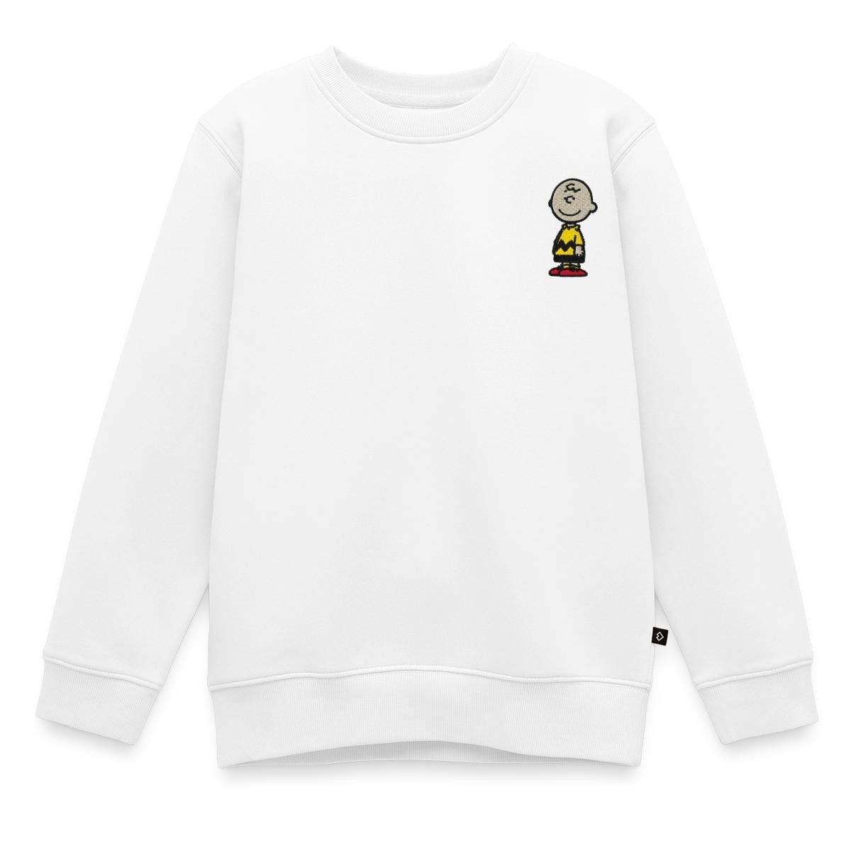 Spreadshirt Sweatshirt Peanuts Charlie Brown Als Stickmotiv Kinder Premium Pullover (1-tlg)