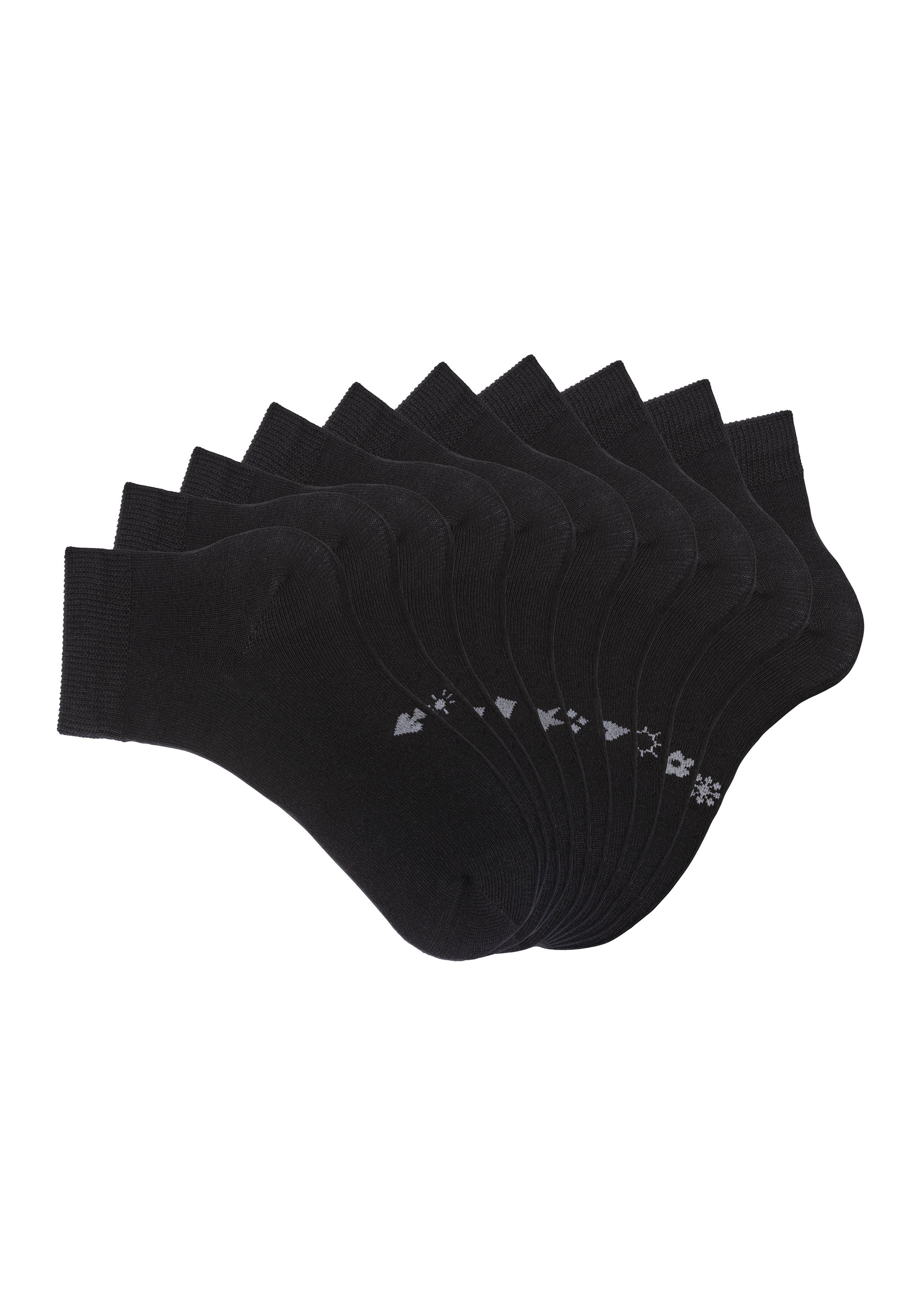 H.I.S Kurzsocken Damen Herren Kurzschaft Socken (Packung, 10-Paar, Großpackung 35-38 bis 43-46) mit eingestrickten Symbolen, leicht zum sortieren – Bild 2 von 5