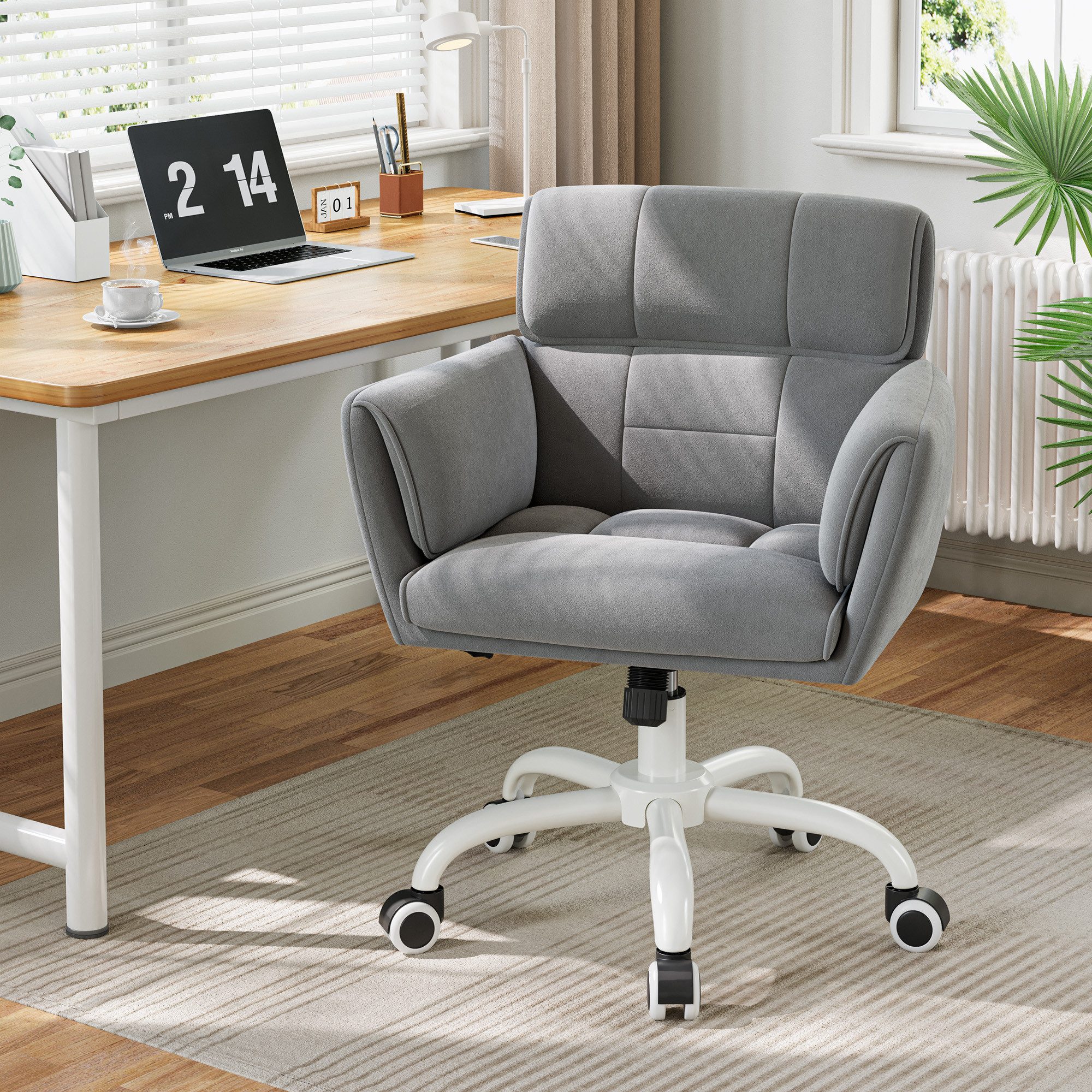 Klyvvo Drehstuhl Schreibtischstuhl, Schminktisch Stuhl mit Samtbezug, (1 St), Ideal für Homeoffice, Büro, Schlafzimmer, Jugendzimmer