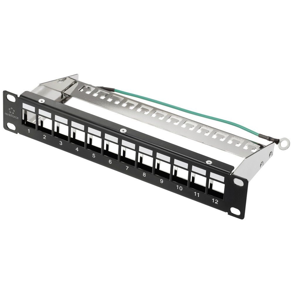 Renkforce RF-4996626 12 Port Patch-Panel 254 mm (10) Unbestückt 1 HE Netzwerk-Patch-Panel