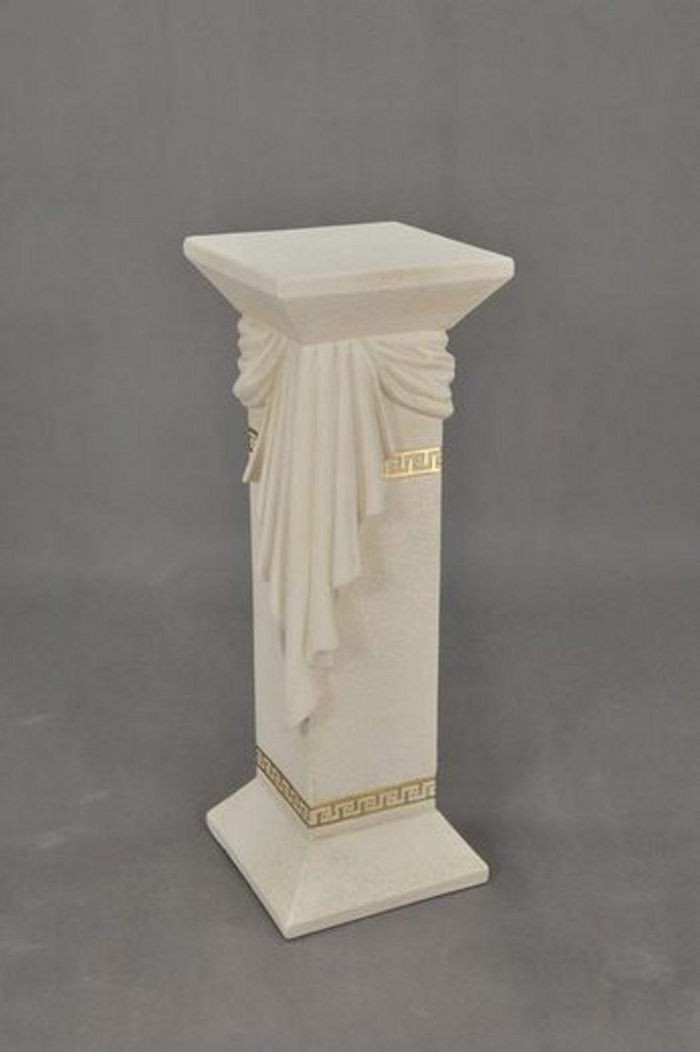 JVmoebel Skulptur Medusa Säule Römische Säulen Marmor Skulptur Figur Deko Dekoration Beige
