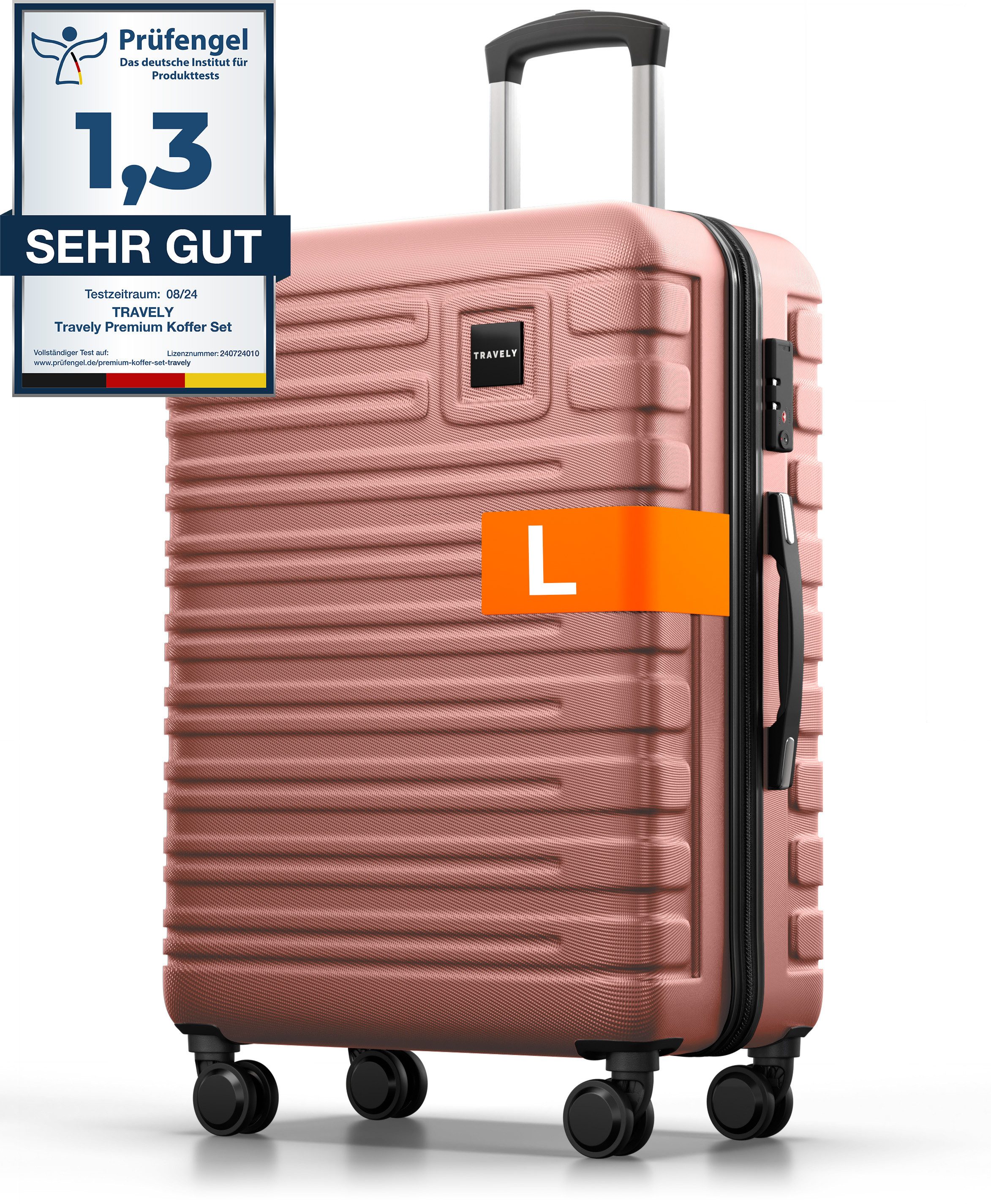 Travely Чемоданы Polycarbonat Чемоданы L 67cm - Reisekoffer, Hartschalenkoffer, Trolley, 4 Rollen
