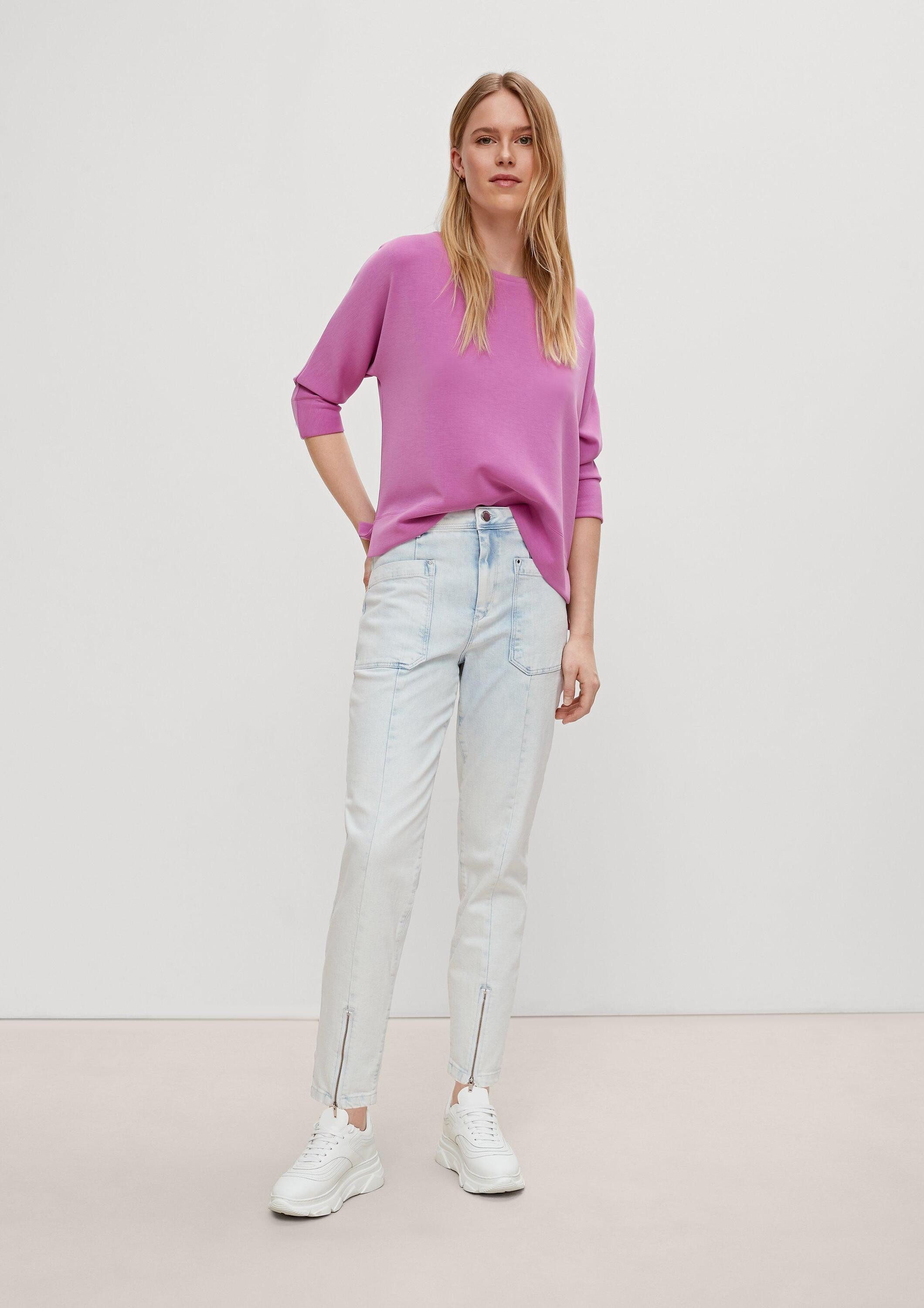 comma Slim-fit-Jeans Jeans-Hose Relaxed: Jeans mit Zipp-Details