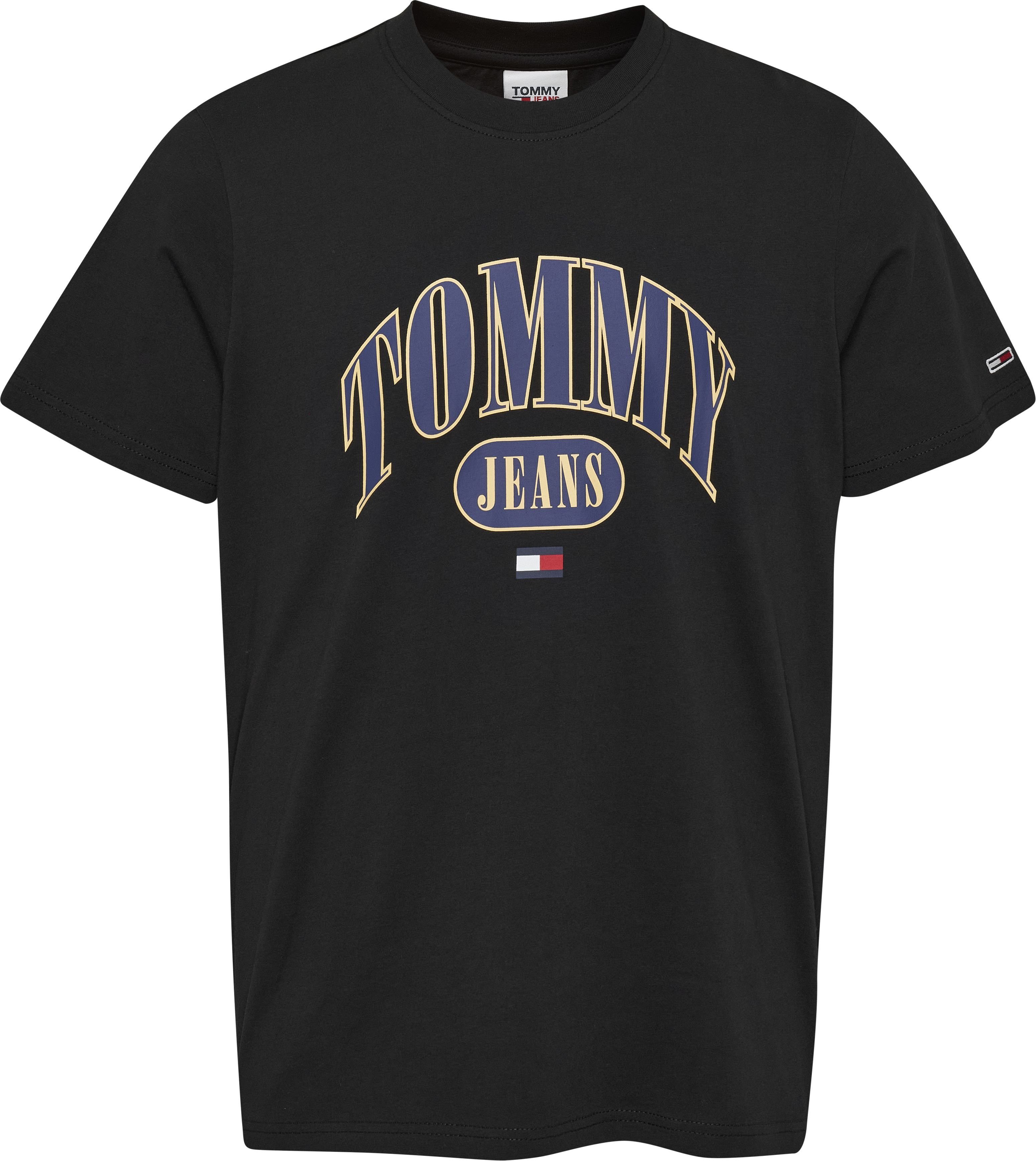 TEE mit Logodruck REG T-Shirt Jeans Shirt Black Tommy ENTRY