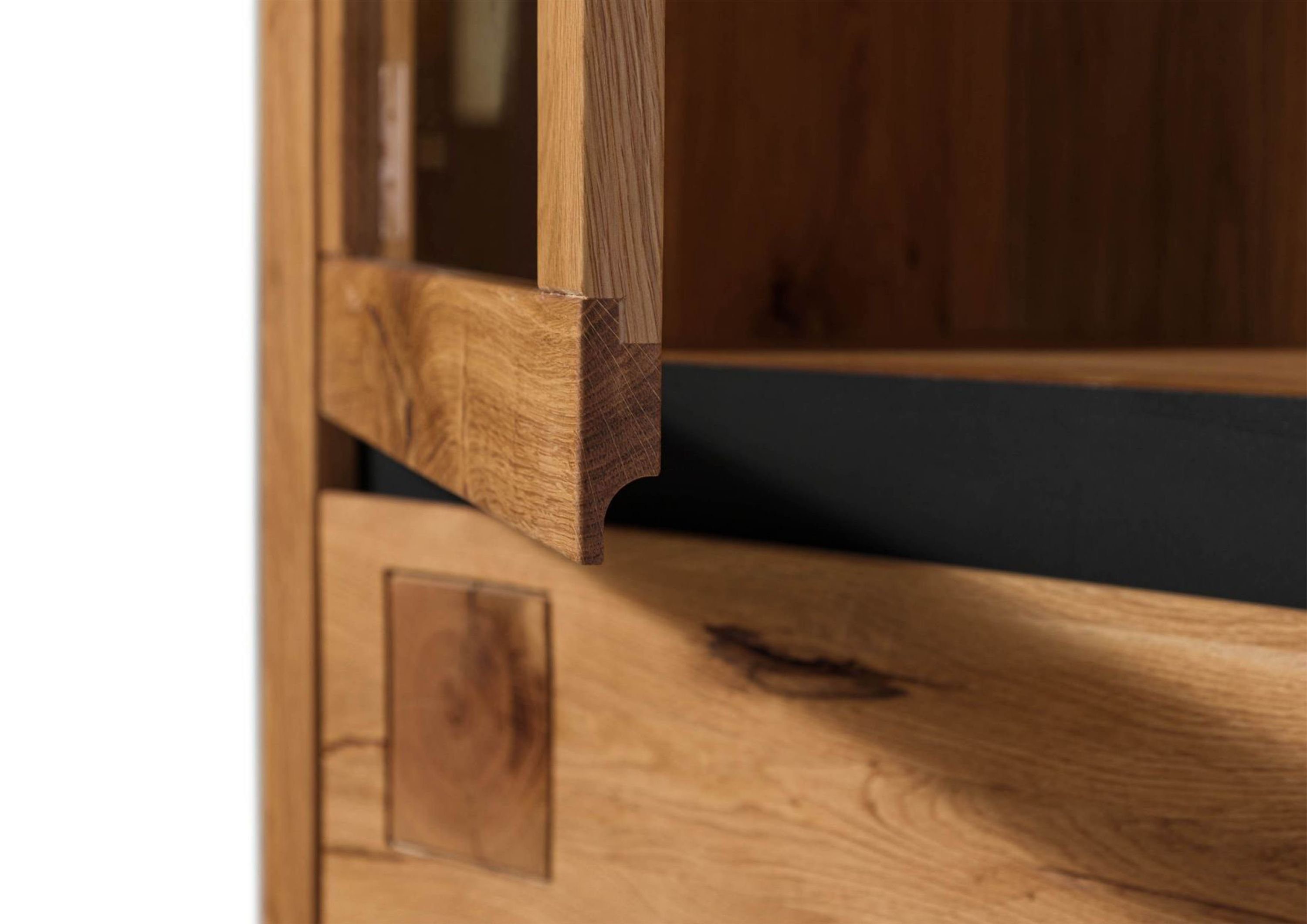 Massivmoebel24 Highboard (Massivholz), Highboard Wildeiche 166x40x148 natur geölt VILLANDERS #107