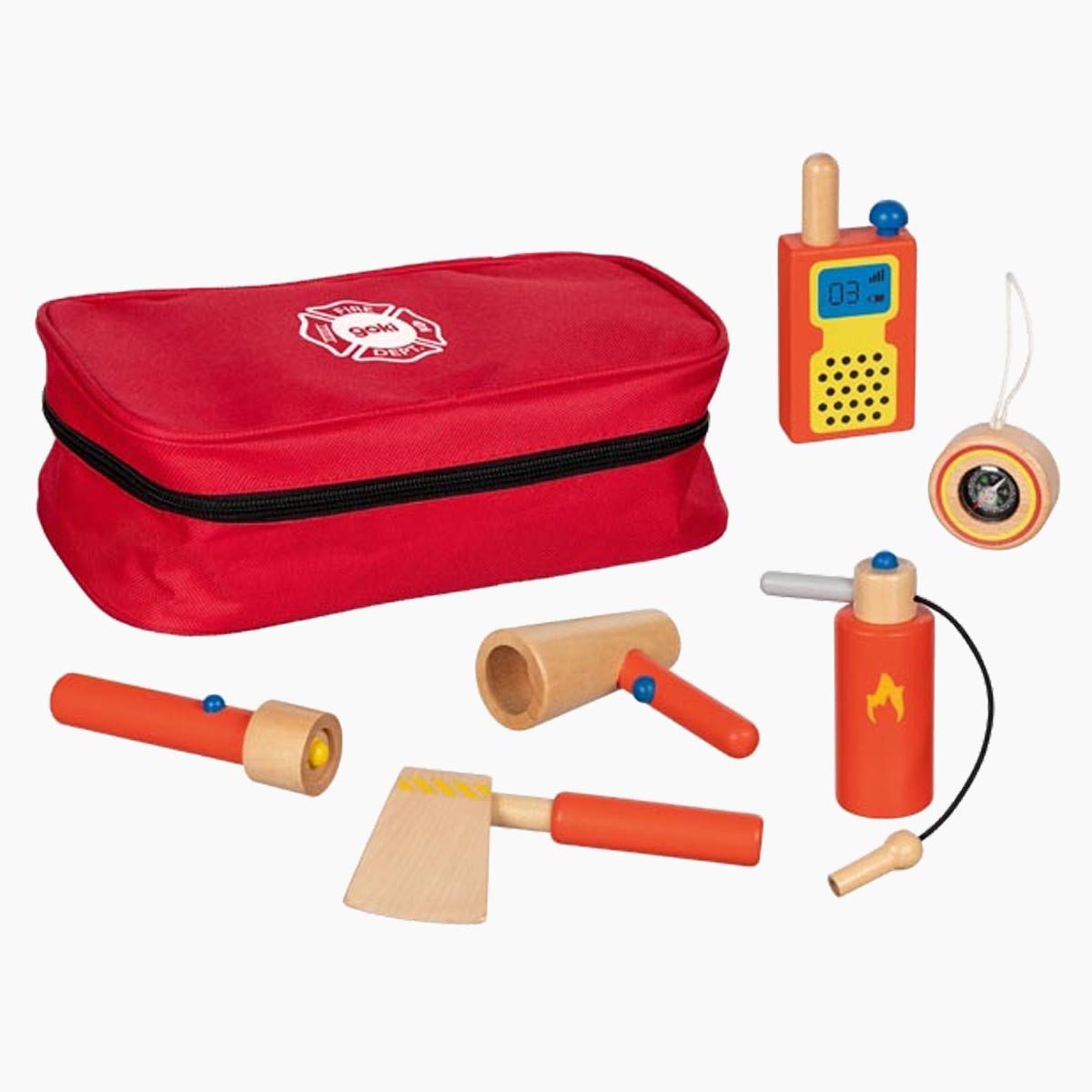 goki Spielzeug-Gürtel Feuerwehreinsatztasche, (packung, 9-tlg., set), Spielzeug für kleine Helden