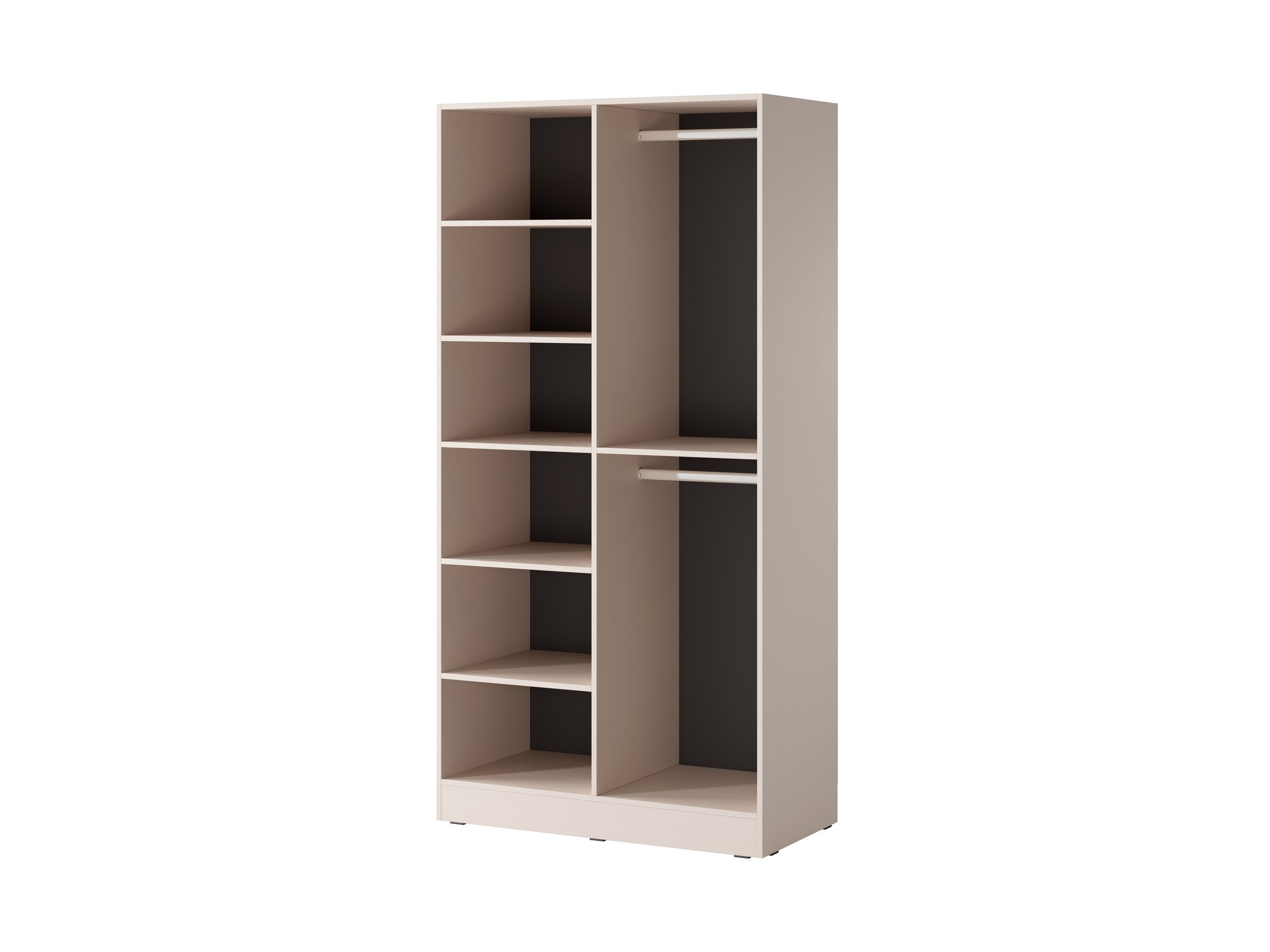 MOEBLO Drehtürenschrank MINEWRA FLUTES 300 (6-türiger Kleiderschrank mit eleganten Glastüren, Moderner Schrank für Schlafzimmer und Garderobe, Robustes Design mit Rillenschliff-Glas und gefrästen Paneelen, Breite: 303 cm, Höhe: 200 cm, Tiefe: 49 cm, mit Glastüren)