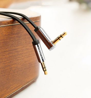 UGREEN Flachwinkelkabel AUX Audiokabel 3,5 mm Miniklinke 0,5 m schwarz Audio-Kabel