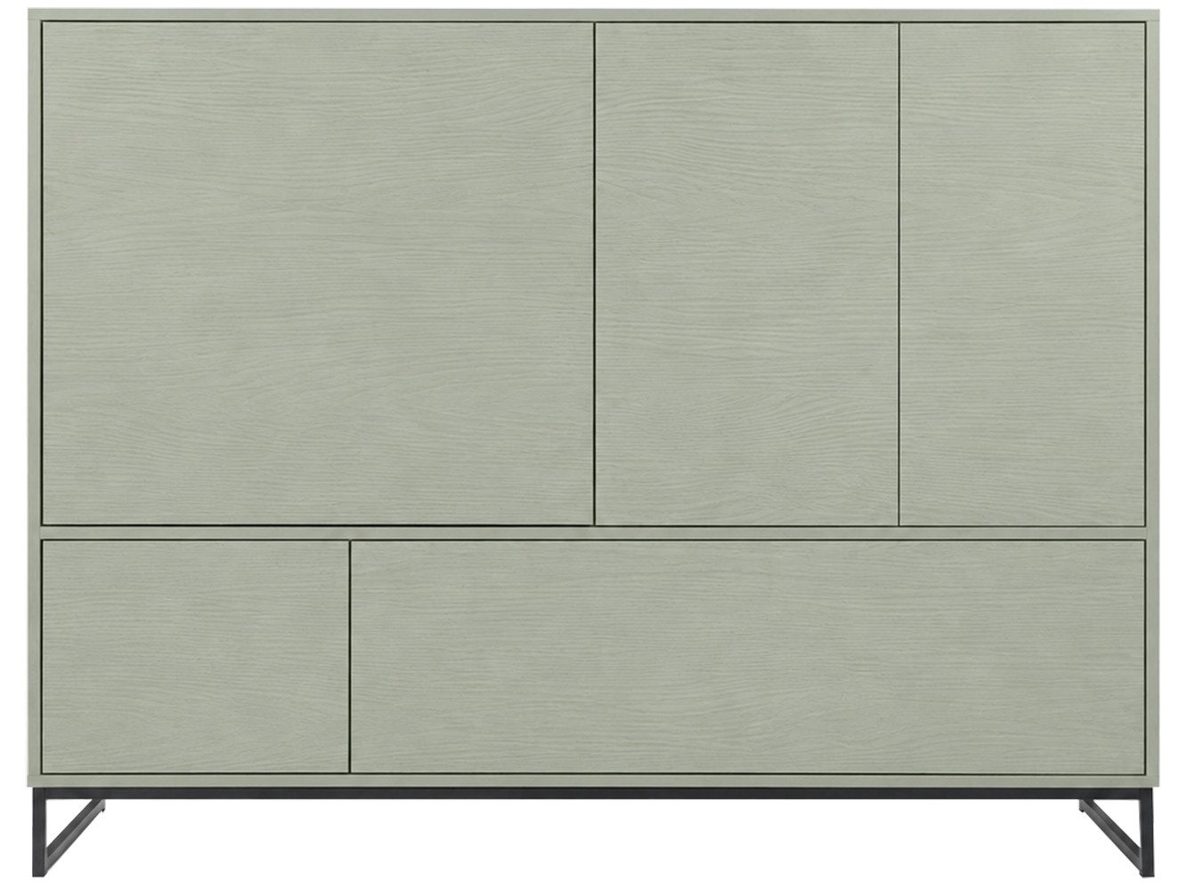 Beautysofa Kommode GIANA – elegante grifflos mit 5 Türen push‑to‑open (erhältlich in Sandbeige oder Flaschengrün), Breite: 160 cm