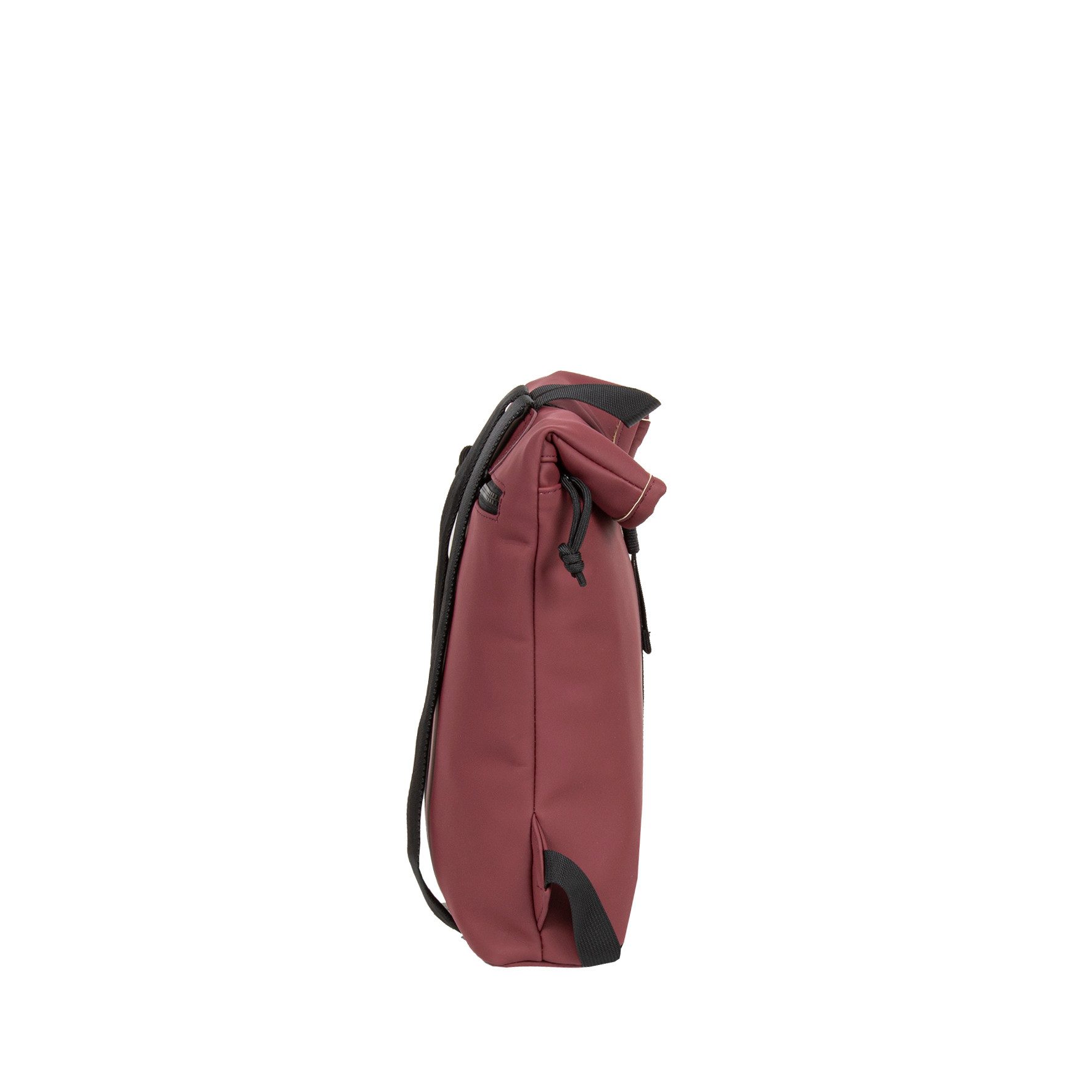 NEW REBELS Cityrucksack kleiner Roll Up RollTop Kurier Rucksack Mart Los Angeles, wasserabweisendes Planenmaterial, burgundy rot