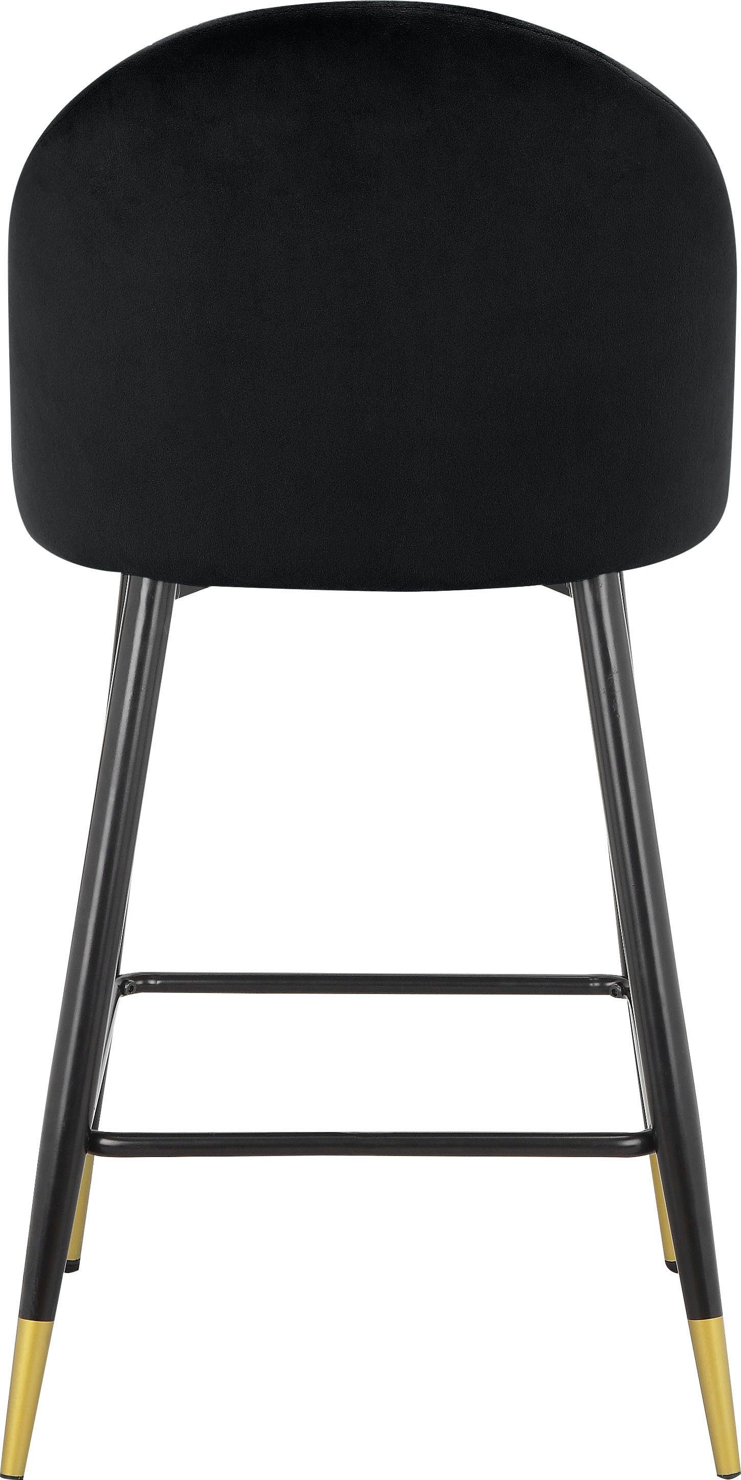 Bistrostuhl mit Sitzhöhe (2 Embrosse 65 Rücken gepolstert, Sitz cm Velourstoff, schwarz schönem und in Leonique St),