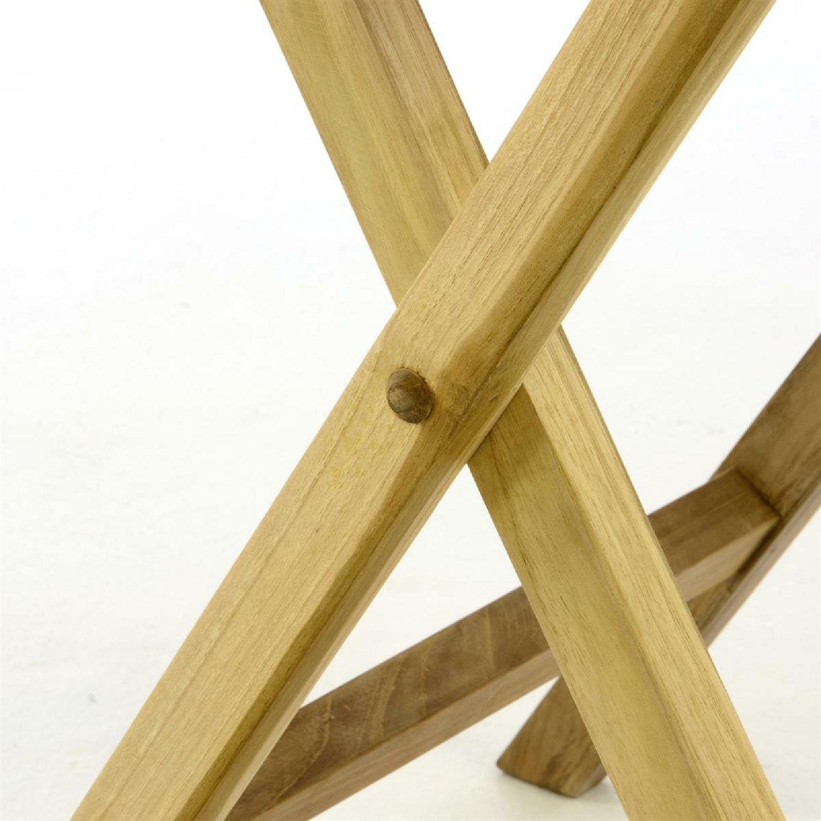 VCM Gartentisch Balkontisch Teak H. 75 x B. 80 x T. 80 cm, Klapptisch, hochwertig Teak Holz