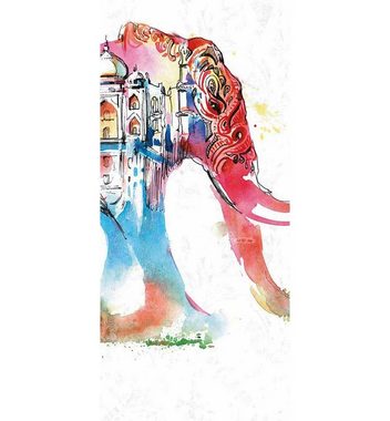 MyMaxxi Dekorationsfolie Türtapete Abstraktes Gemälde mit Elefant Türbild Türaufkleber Folie