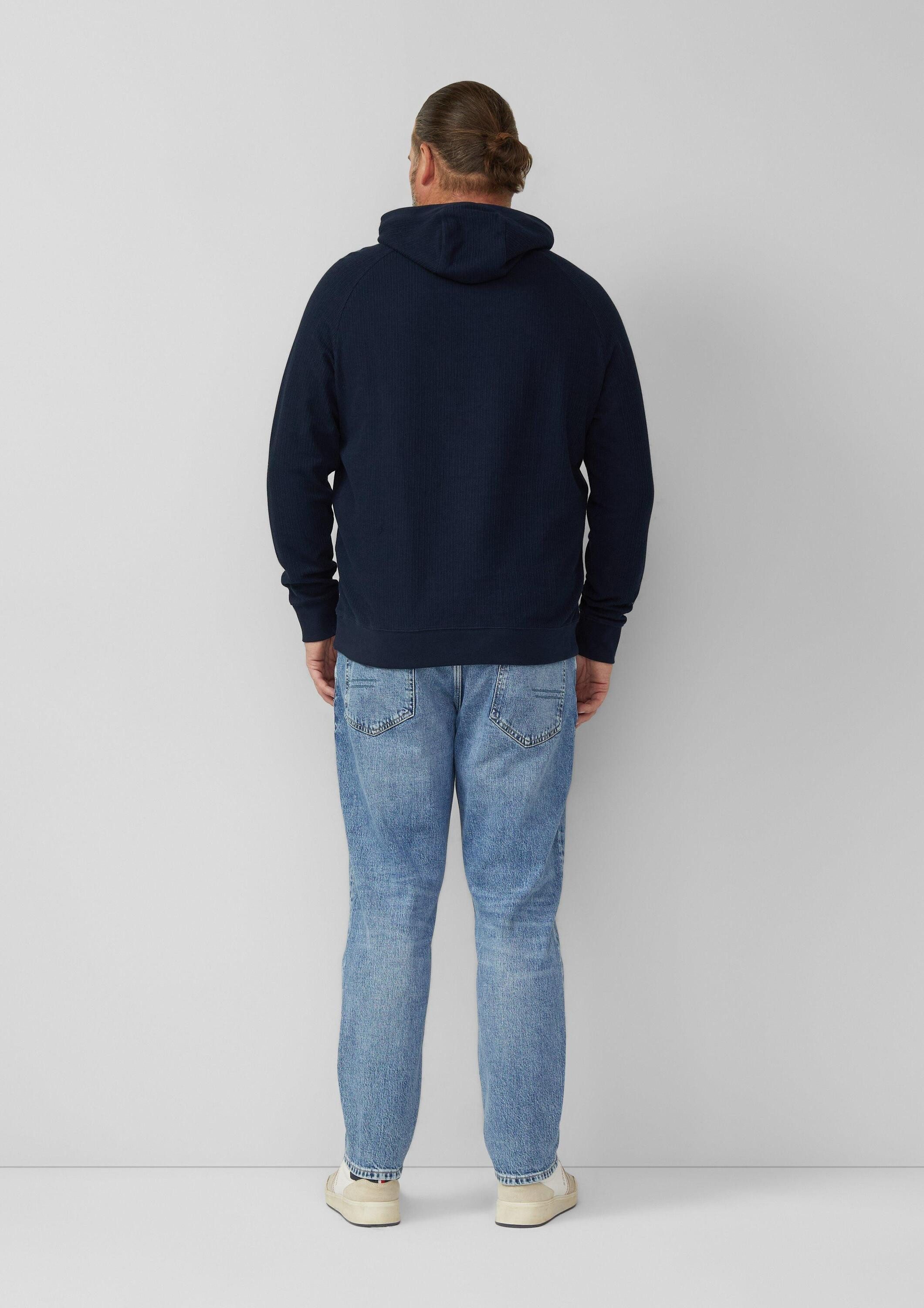 s.Oliver Sweatshirt Sweatshirt Strukturiertes Kapuzen-Sweatshirt mit Raglanärmeln