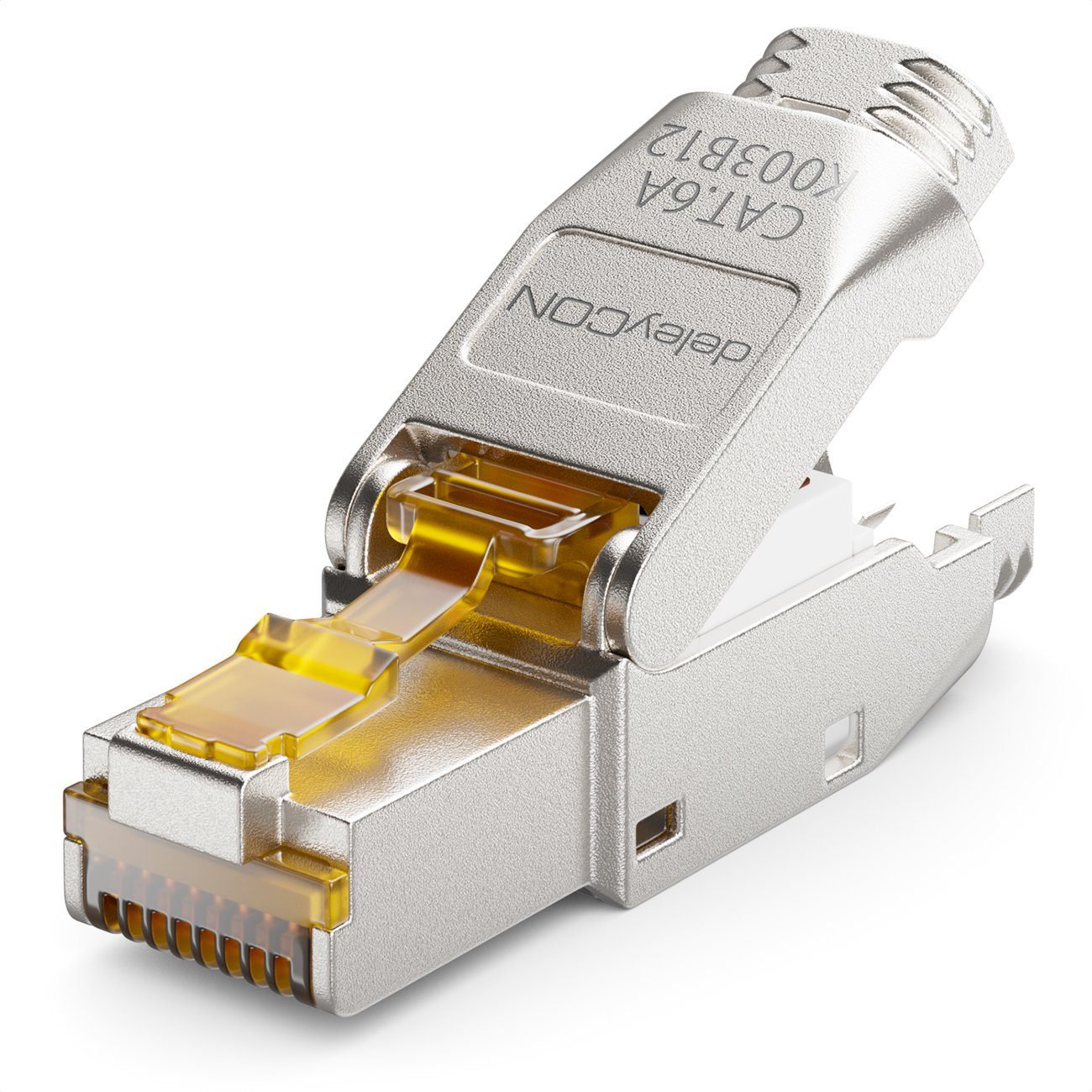 deleyCON deleyCON 1x CAT6a Netzwerkstecker RJ45 Geschirmt 10Gbit/s Stecker für Netzwerk-Adapter