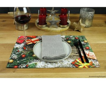 Platzset, Tischset Platzset Stoff CLOTH Geschenke Weihnachten Holz, matches21 HOME & HOBBY, (1-St)