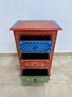Oriental Galerie Mehrzweckschrank Kommode Cowo mit Schubladen Indien Rot Bunt 75 cm