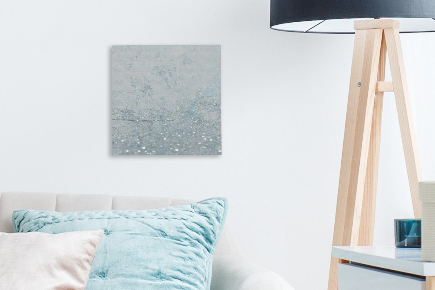 OneMillionCanvasses® Leinwandbild Marmor - für Bilder Glitter, Schlafzimmer (1 Leinwand St), Wohnzimmer - Blau
