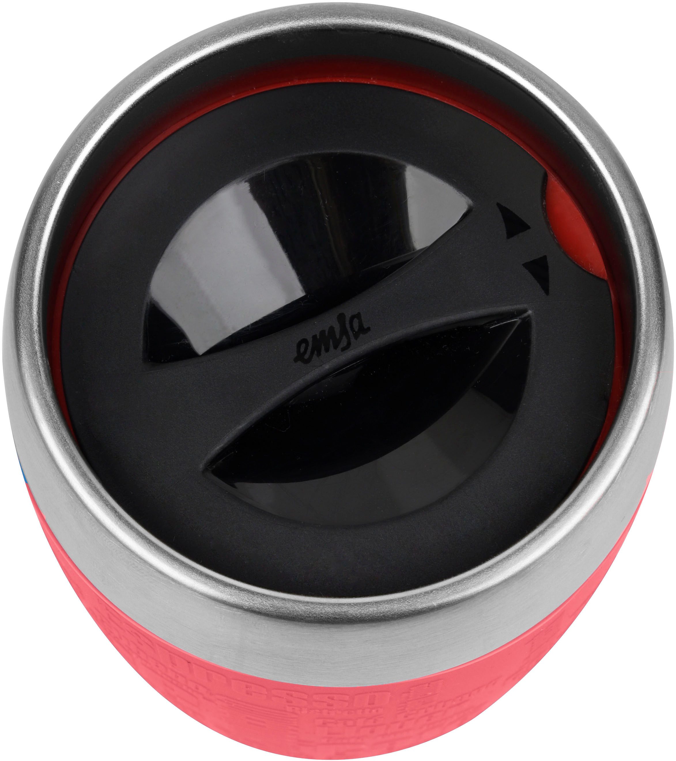 Emsa Thermobecher Travel Cup, 1-tlg., Edelstahl, Silikon, 0,2 Liter, Edelstahl, Trink- und Eisbecher, gummierte Manschette