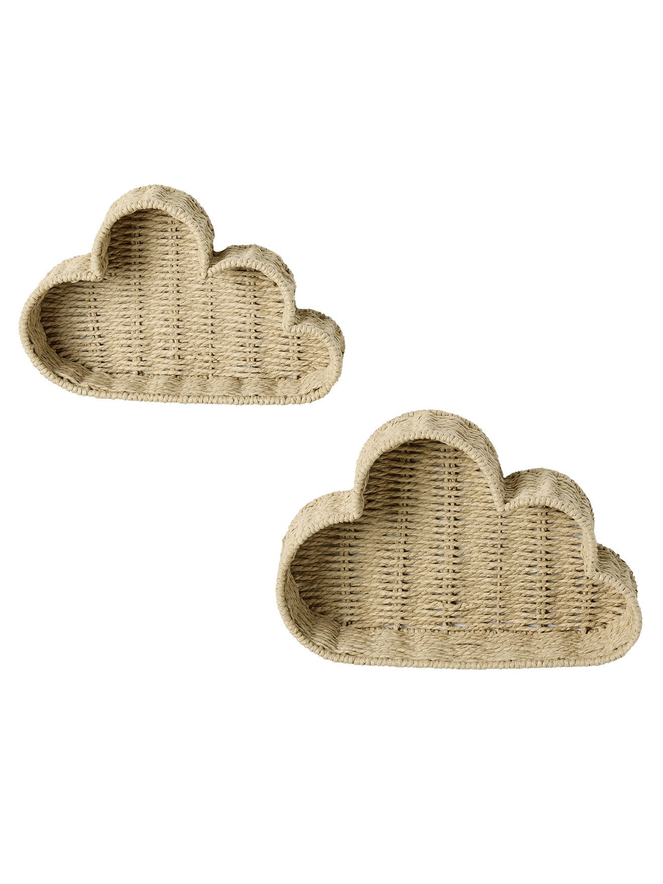 vertbaudet Kinderregal Wandregale in Wolkenform, 2er-Set aus Papierkordel, Kinderzimmer