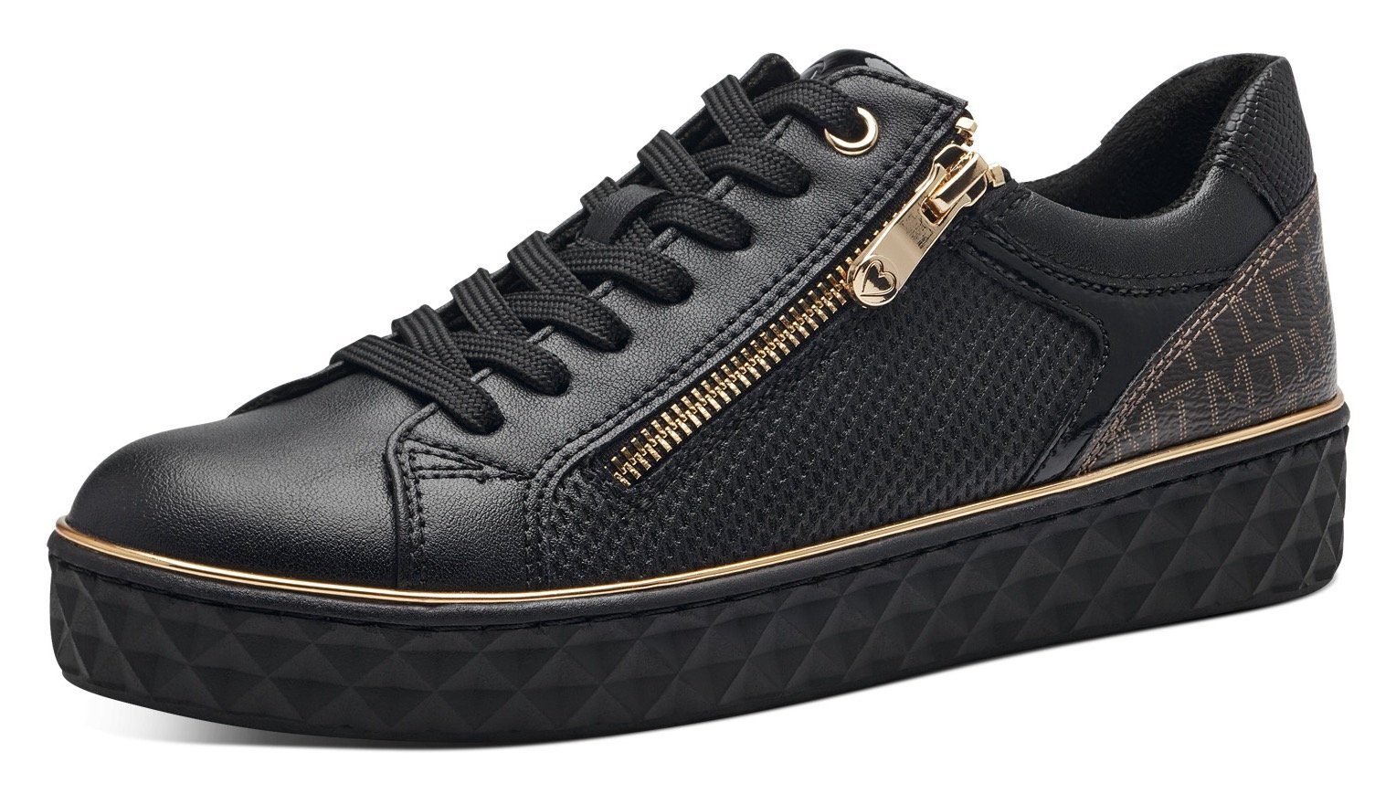 Sneaker Vegane Marco Tozzi Donna MARCO TOZZI Sneaker Da Donna Piatte E Vegane Per Il Tempo Libero Color Nero (Black Comb) 36 EU Marco Tozzi Vegano