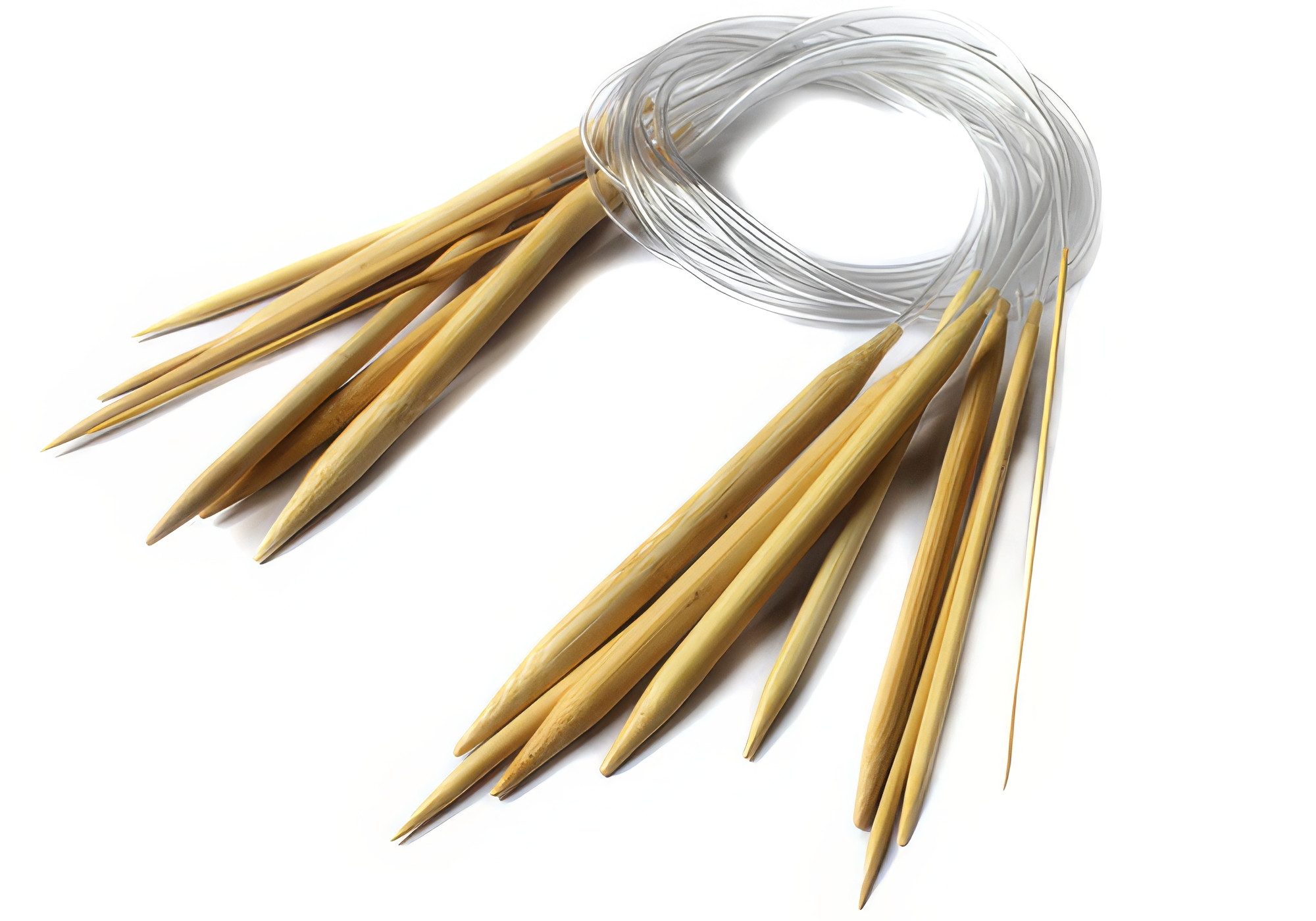 Yudu Rundstricknadeln 9 Stück Rundstricknadel Nadelspiel Stärke 2-10mm Holz