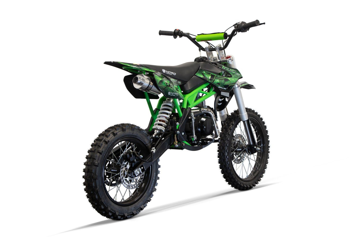Motors Motocross 125cc Pitbike, Blau Nitro Dirtbike Kinder 17/14" Sky Crossbike Gang Dirt-Bike midi 4