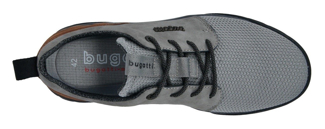 bugatti Kontrastbesatz Label Sneaker und mit grau