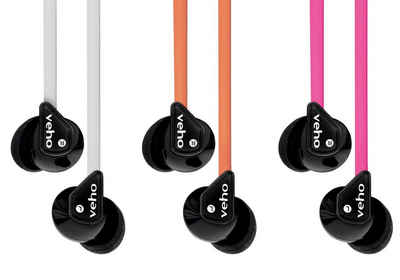 VEHO »VEHO Z1 Kopfhörer Earbuds In-Ear Set 18 Stück a 6 Stück pro Farbe in weiß, orange, pink« In-Ear-Kopfhörer
