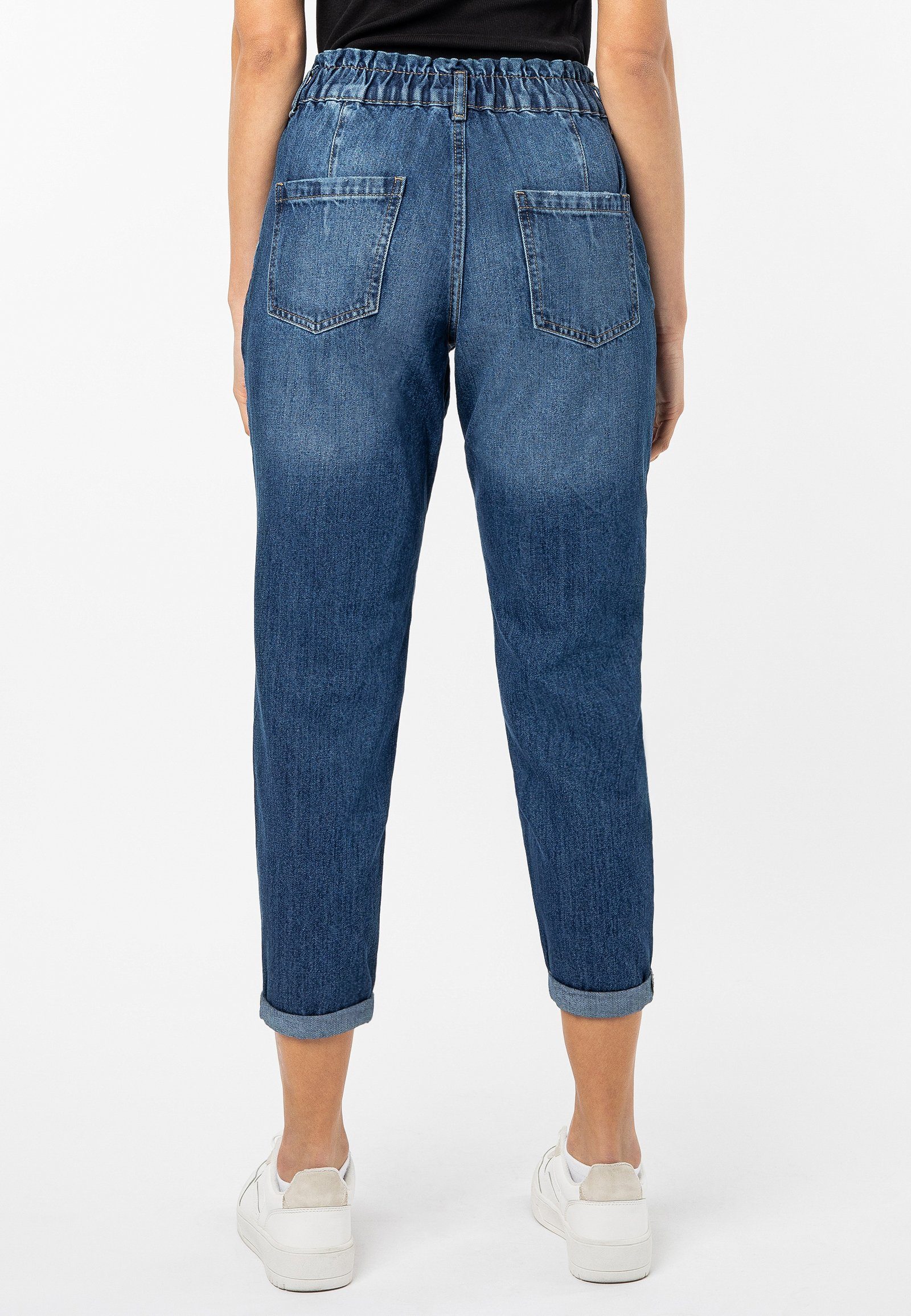SUBLEVEL middle-blue Denim Paperbag Jeans High-waist-Jeans
