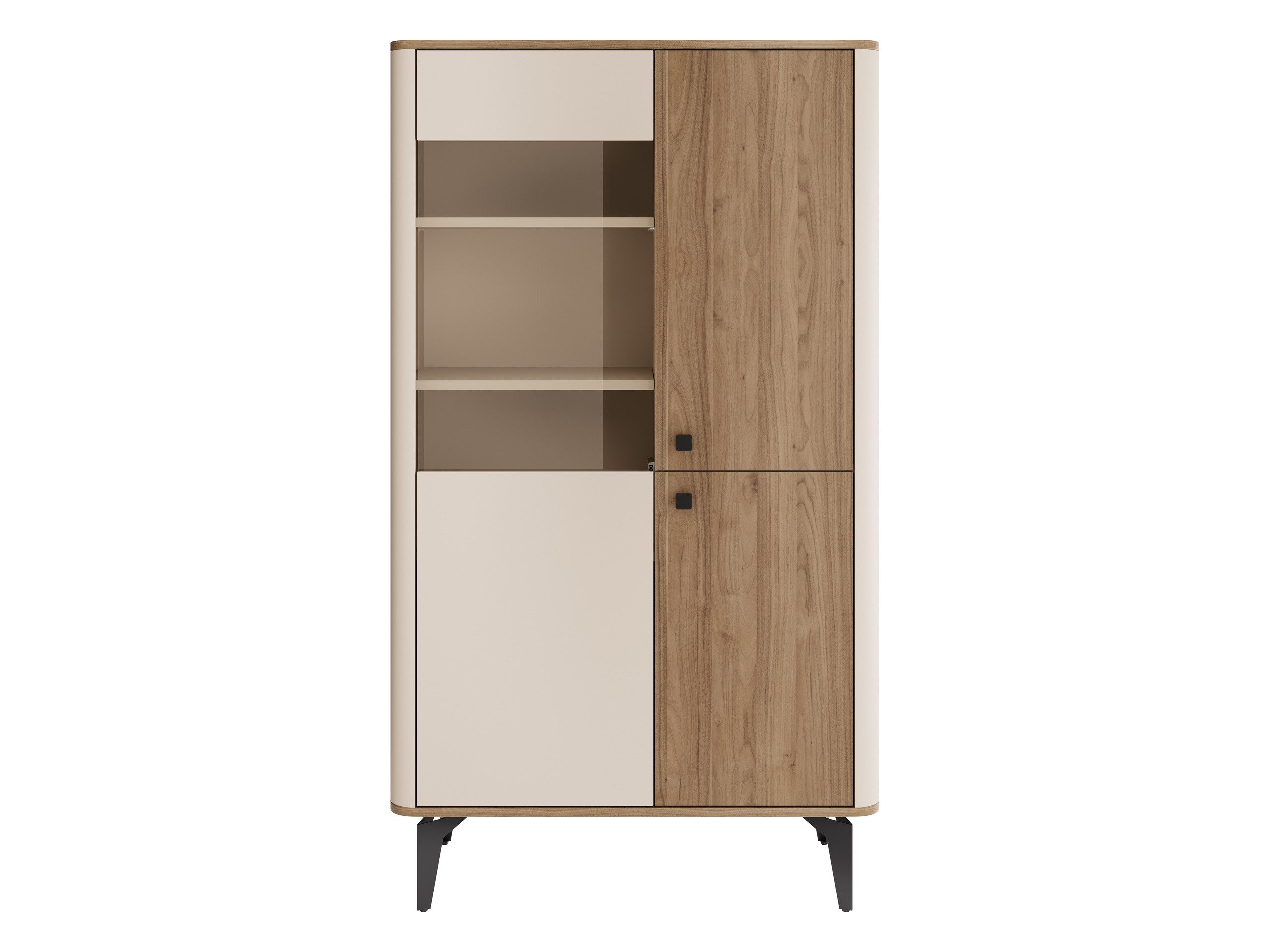 MIRJAN24 Vitrine Aurena AU03 (mit drei Drehtüren) Gehärtetem Glas 4 mm, 89x41x156 cm