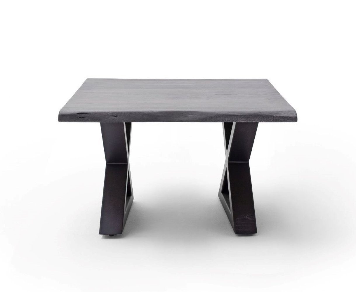 Cartagen, quadratisch Baumkante Couchtisch X-Form MCA grau furniture Akazie-massiv