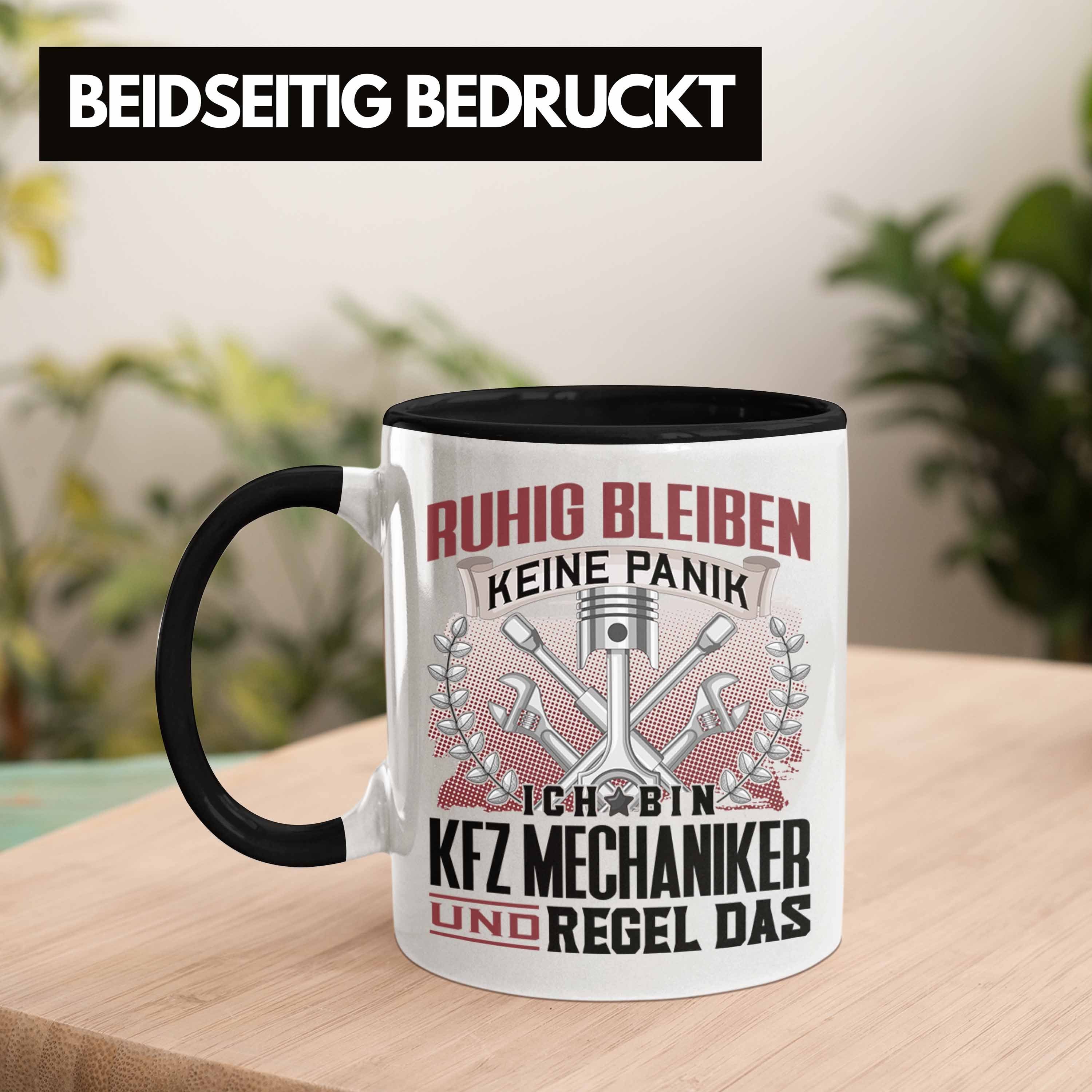 Trendation Tasse KFZ Mechaniker Lustiger Ruhi Trendation Spruch Männer Tasse Geschenk Schwarz -