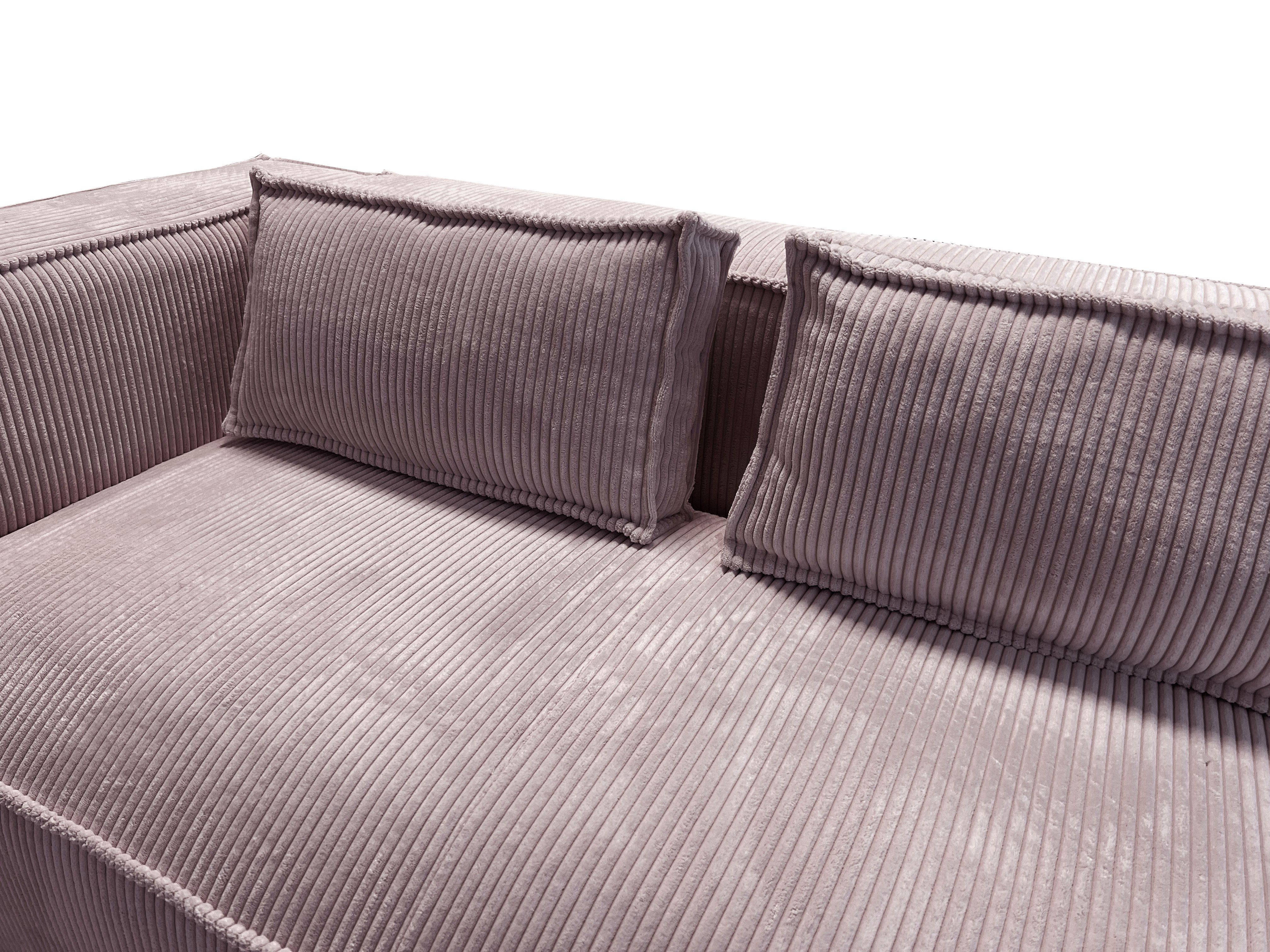 Teile, 1 S-Style Cord mit Puderrosa Wellenfederung Renne, 3-Sitzer Möbel sofa