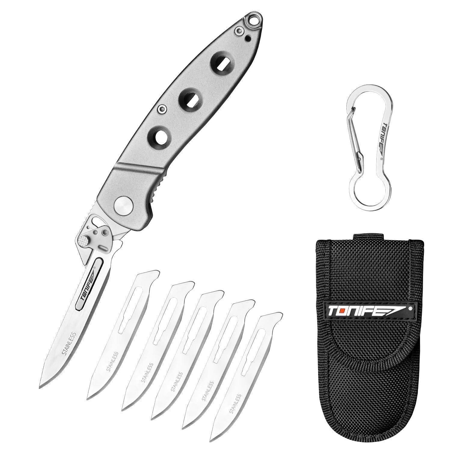 LuxusKollektion Taschenmesser Klappmesser mit Wechselklingen Grau