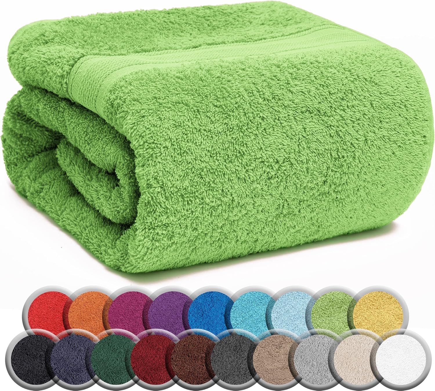 NatureMark Saunatuch Frottier Saunatücher 80x200cm, 100% Baumwolle (1-St), Premium Qualität SAUNATUCH Sauna-Handtuch, 80x200cm, Apfel grün