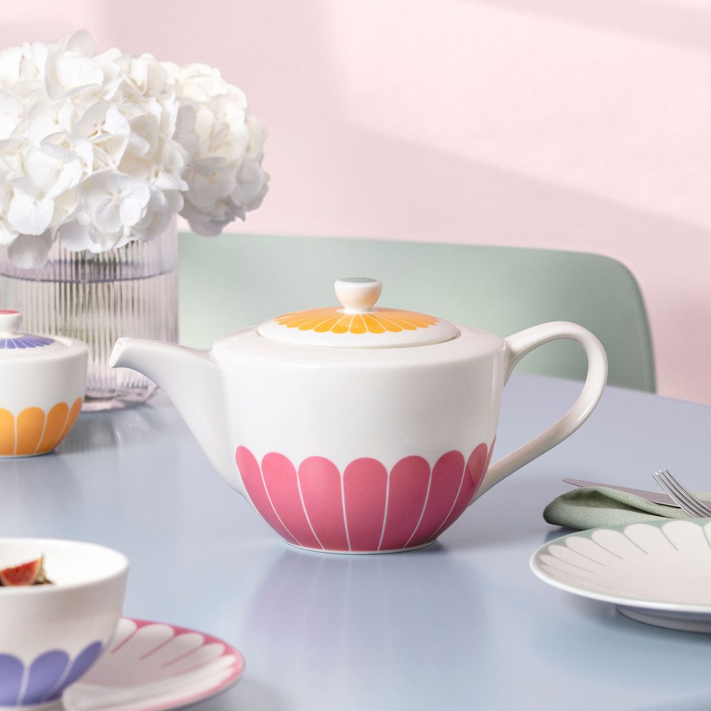 Villeroy & Boch Teekanne Fleur couleur Teekanne, (1-St), Premium Porcelain, mikrow.- & spülm.sicher, Made in Germany