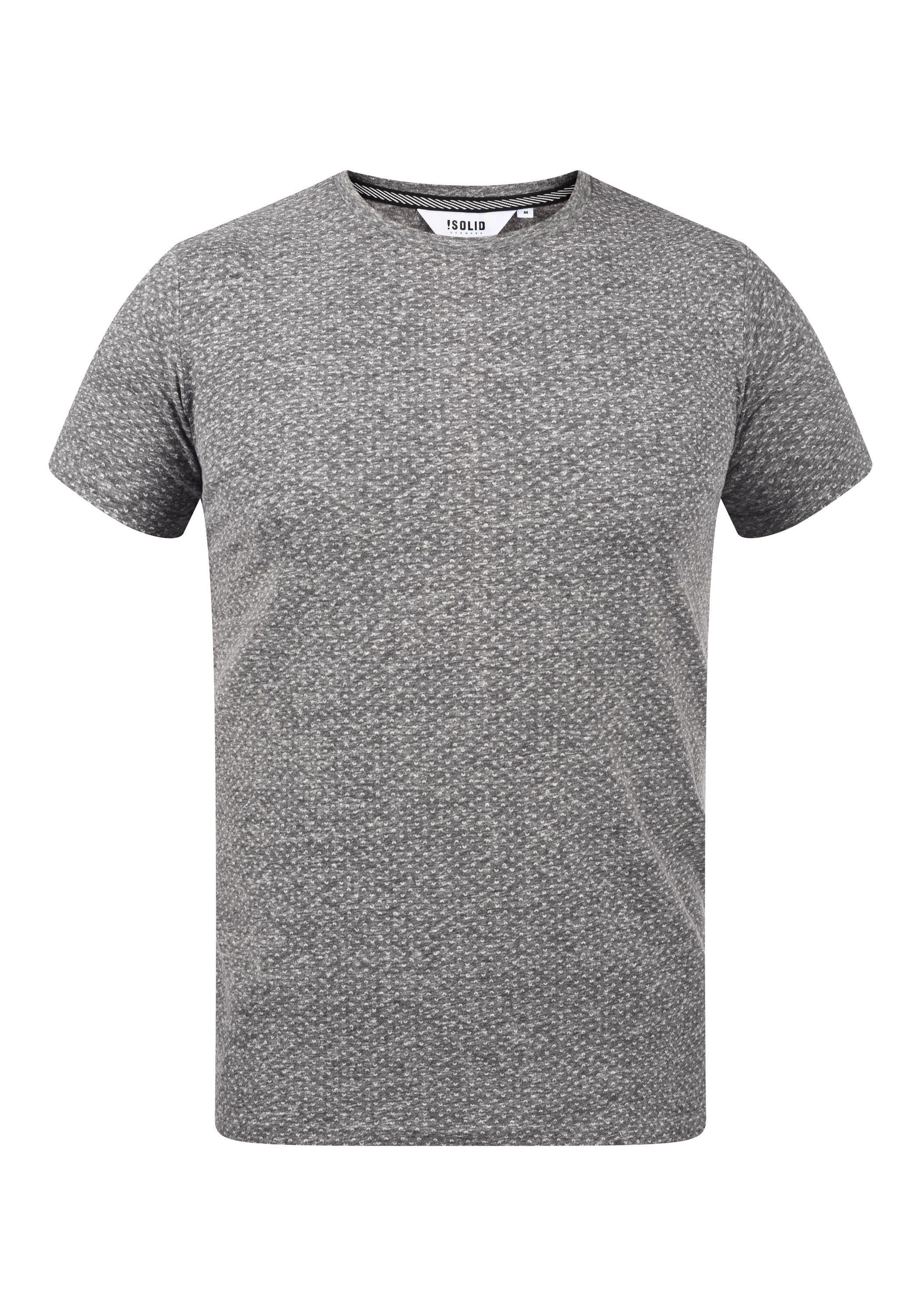 beliebte Wahl Solid Rundhalsshirt Grey T-Shirt Melange Dark SDAlarico (8288)